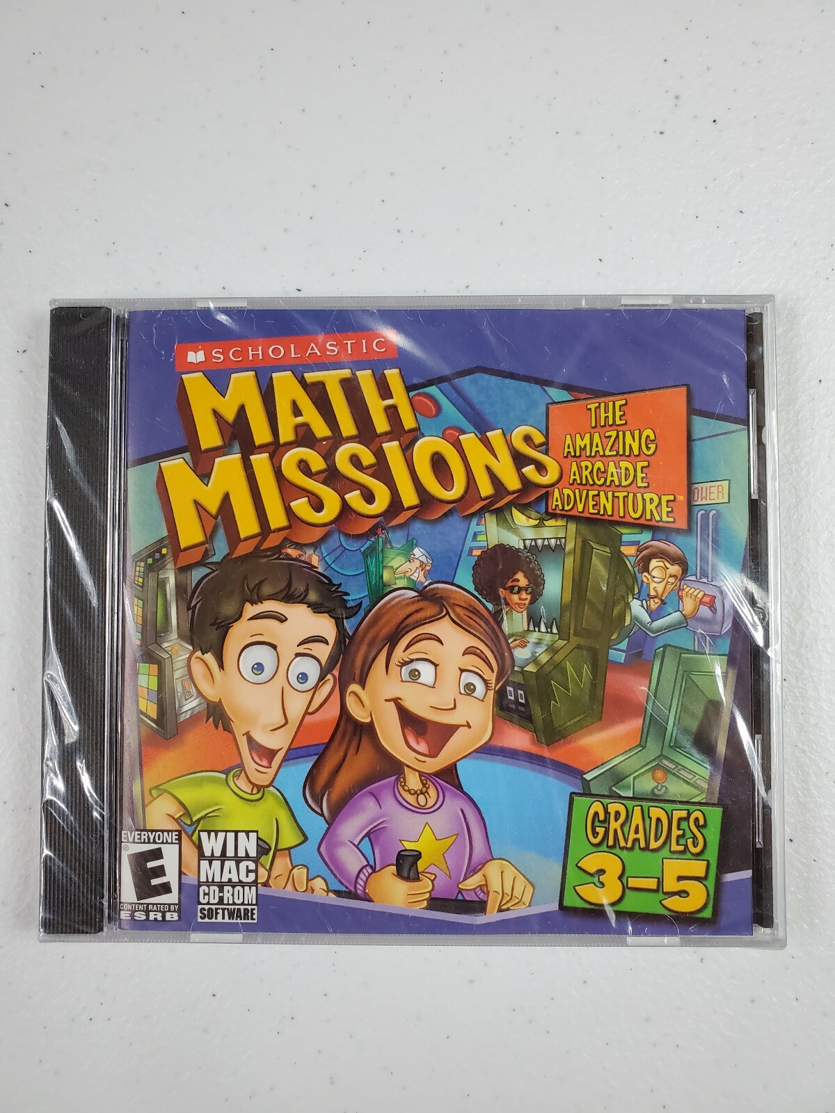 Scholastic Math Missions AMAZING ARCADE ADVENTURE WIN MAC CD-ROM Grades 3-5 New