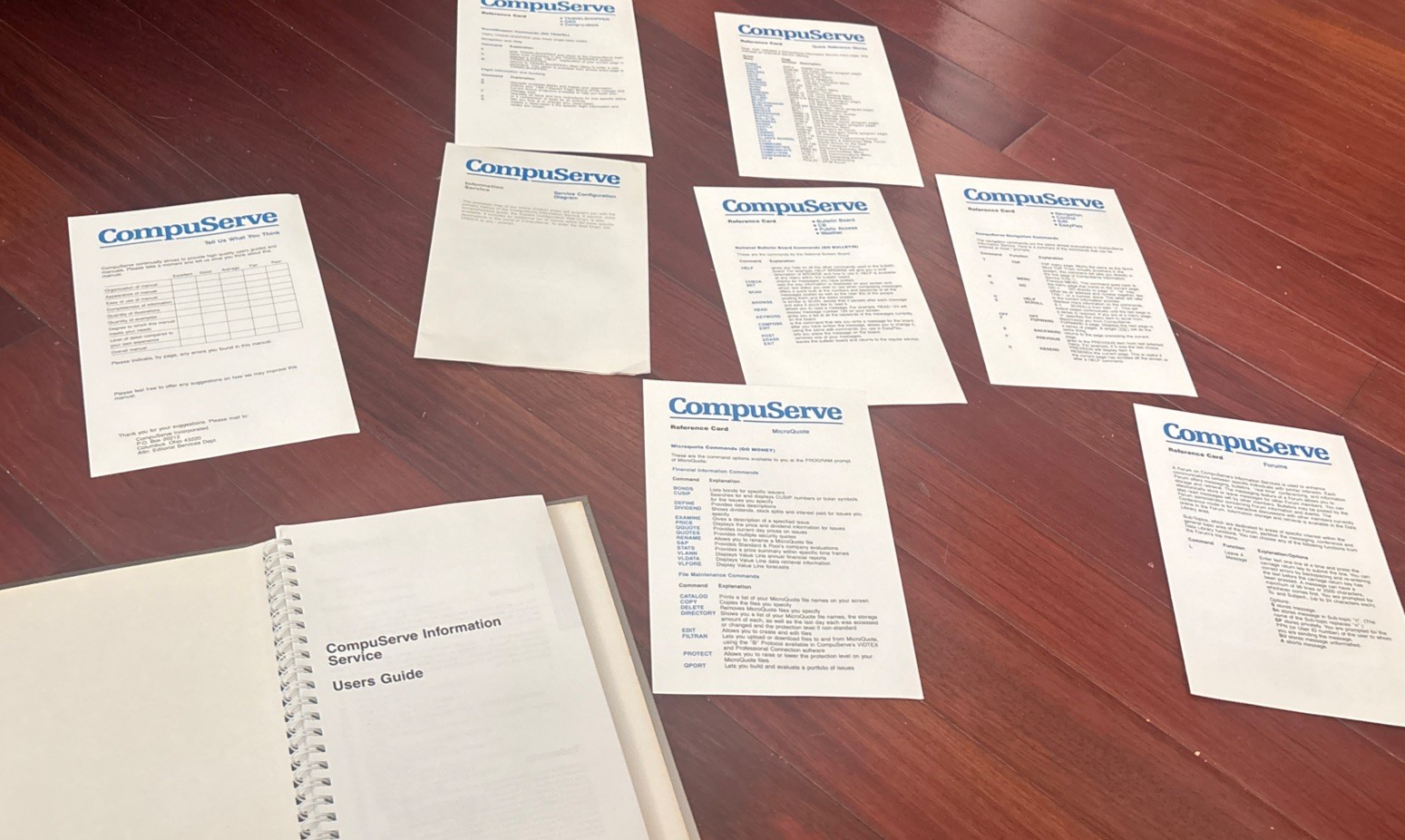 Vintage 1985 Compuserve Guide Service Binder Reference Card An Card 