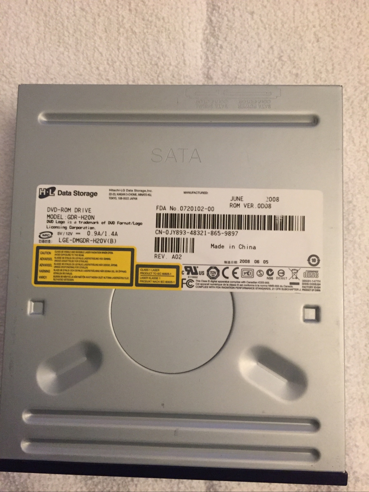 💻 H-L Data Storage® OEM Genuine DVD-ROM Drive Model #GDR-H20N 