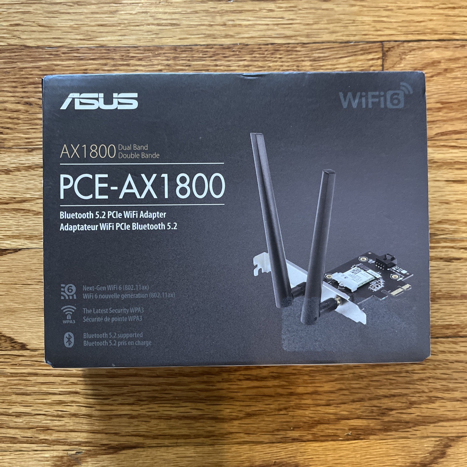 ASUS PCE AX1800 WiFi 6 Bluetooth 5.2 Network Adapter 1800 Mbps WPA3 Security