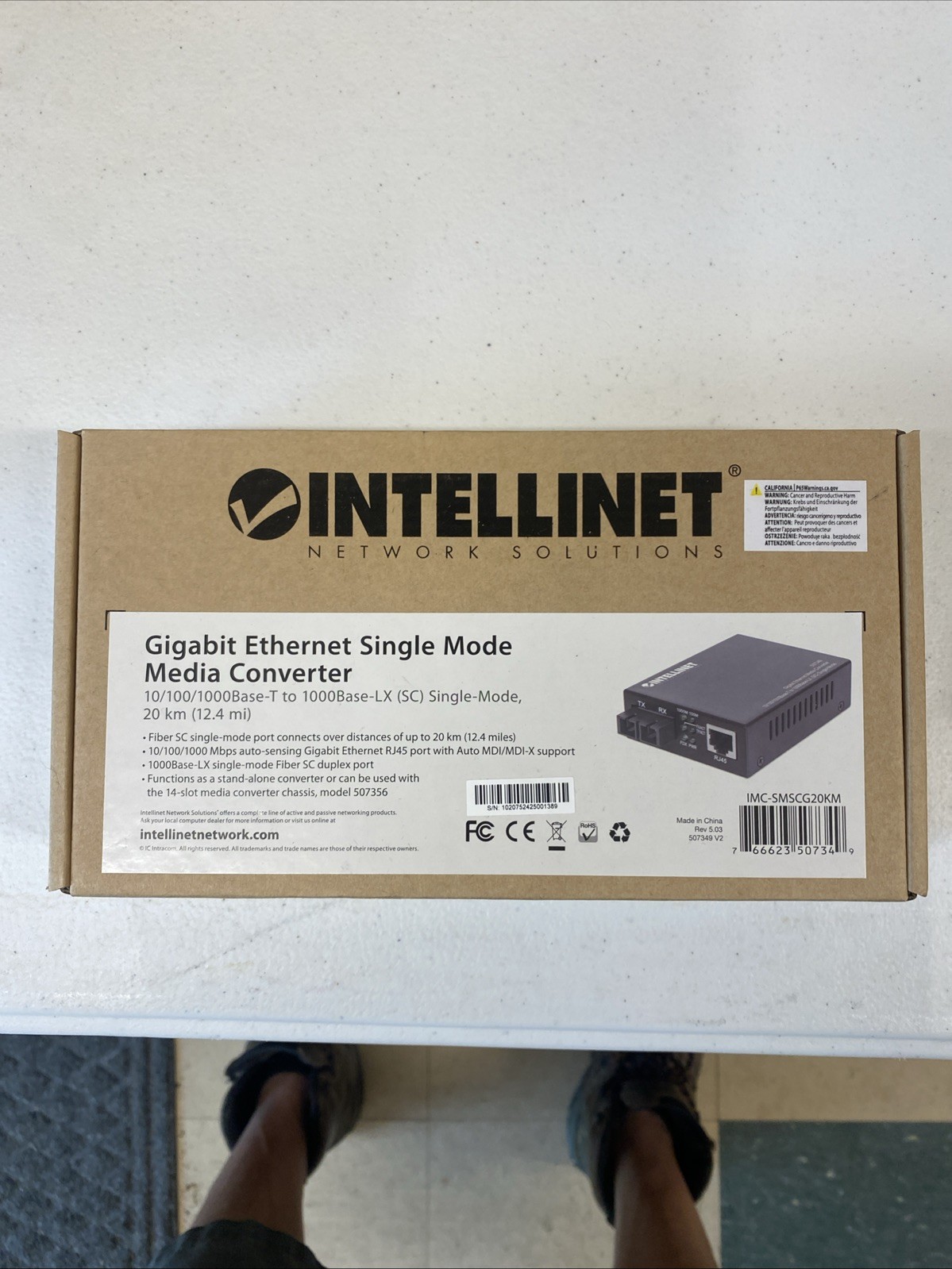 Intellinet Gigabit Ethernet WDM Bi-Directional Single Mode Media Converter