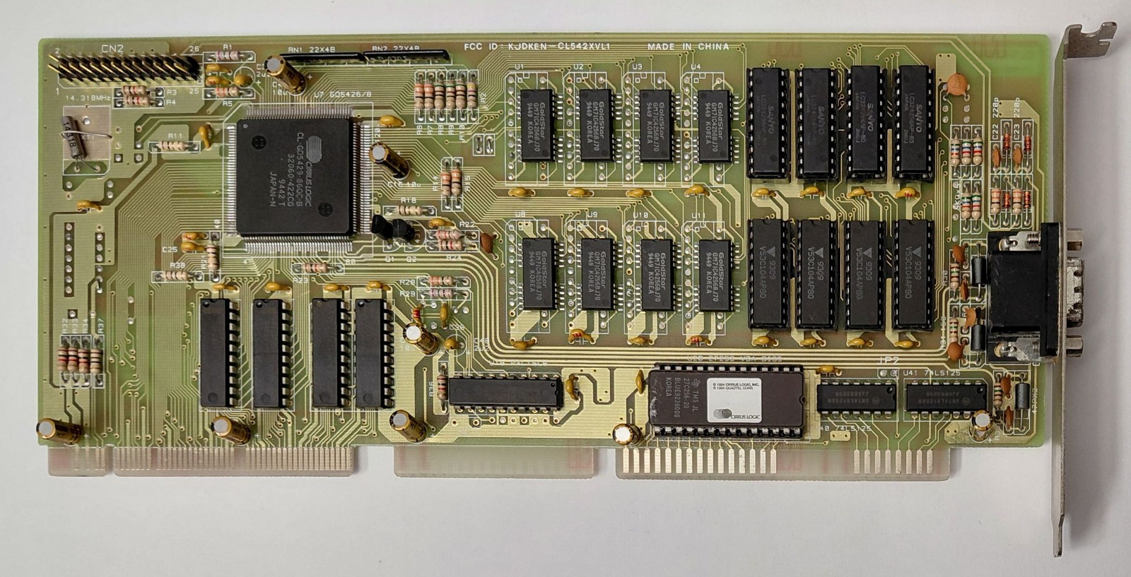 Kentech CL542XVL1 VLB Graphics Card (Cirrus Logic CL-GD5429, 2MB, Retro, 1994)