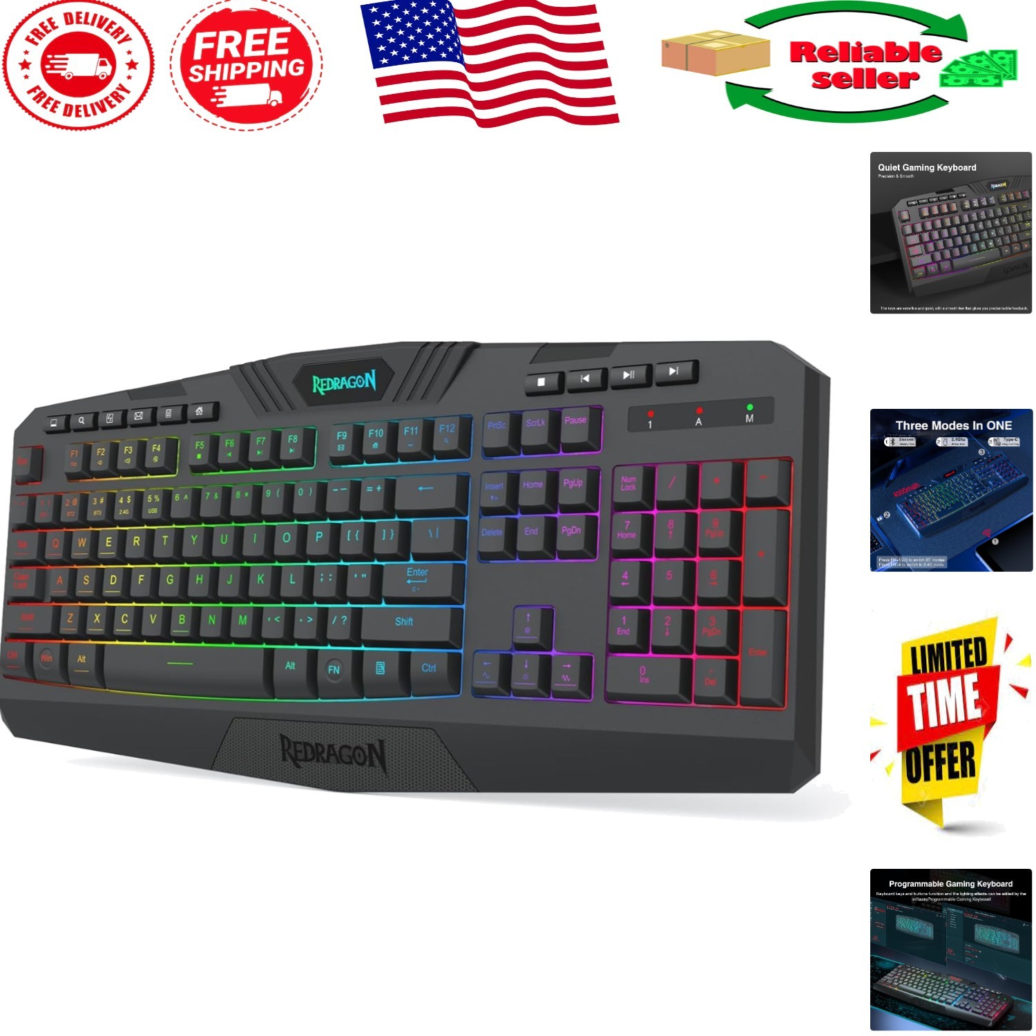 K503 Wireless Gaming Keyboard: 3-Mode, RGB Backlit, Anti-Ghosting for Gamers