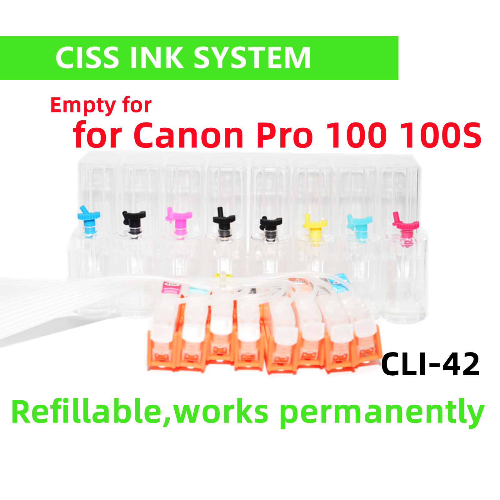 Empty Cis ciss ink system for Canon Pro 100 100S Printer cli-42 cartridge *