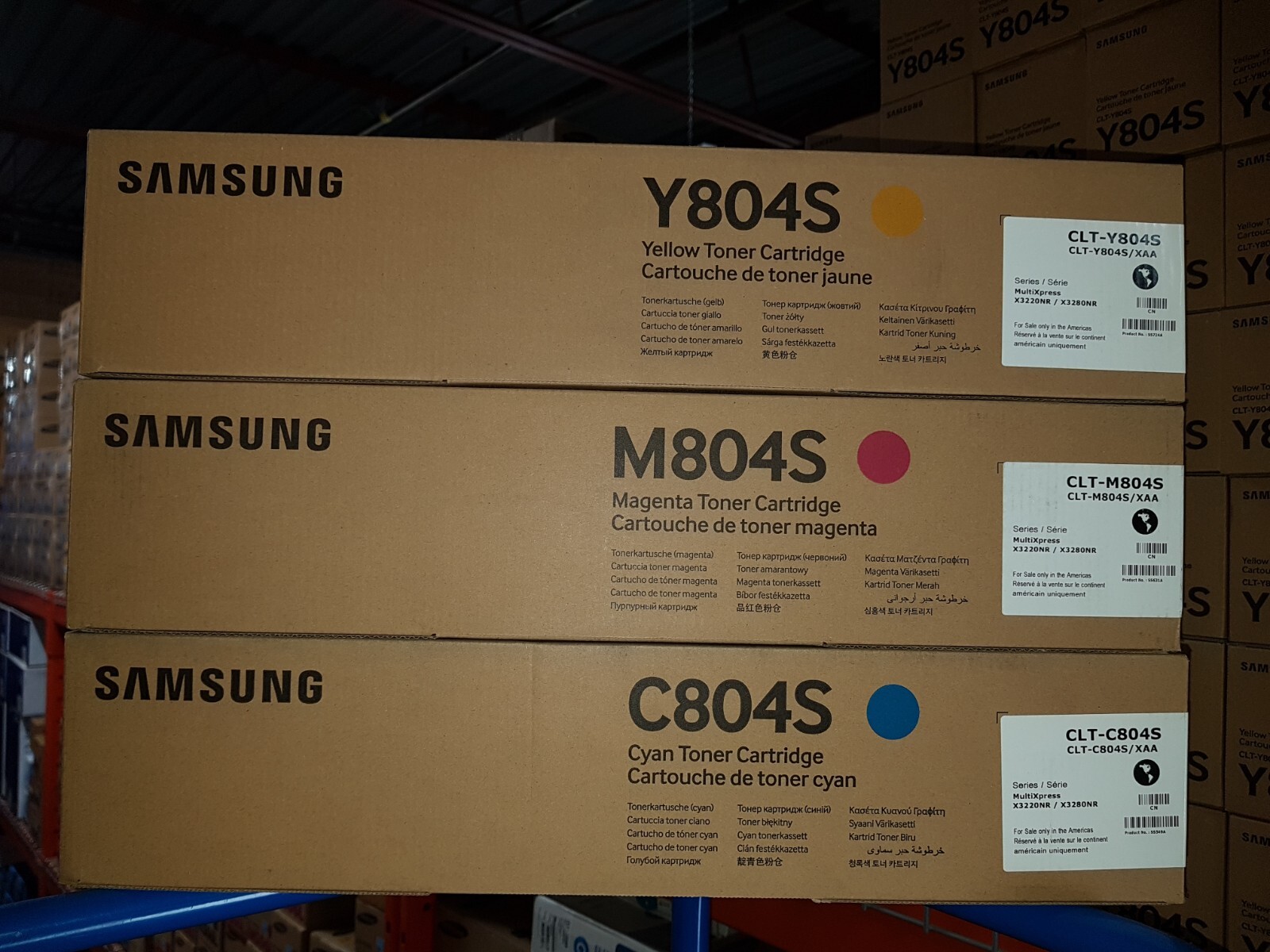 Genuine Set of 3 Samsung CLTC804S CLTM804S CLTY804S CMY Toner Cartridges BNIB