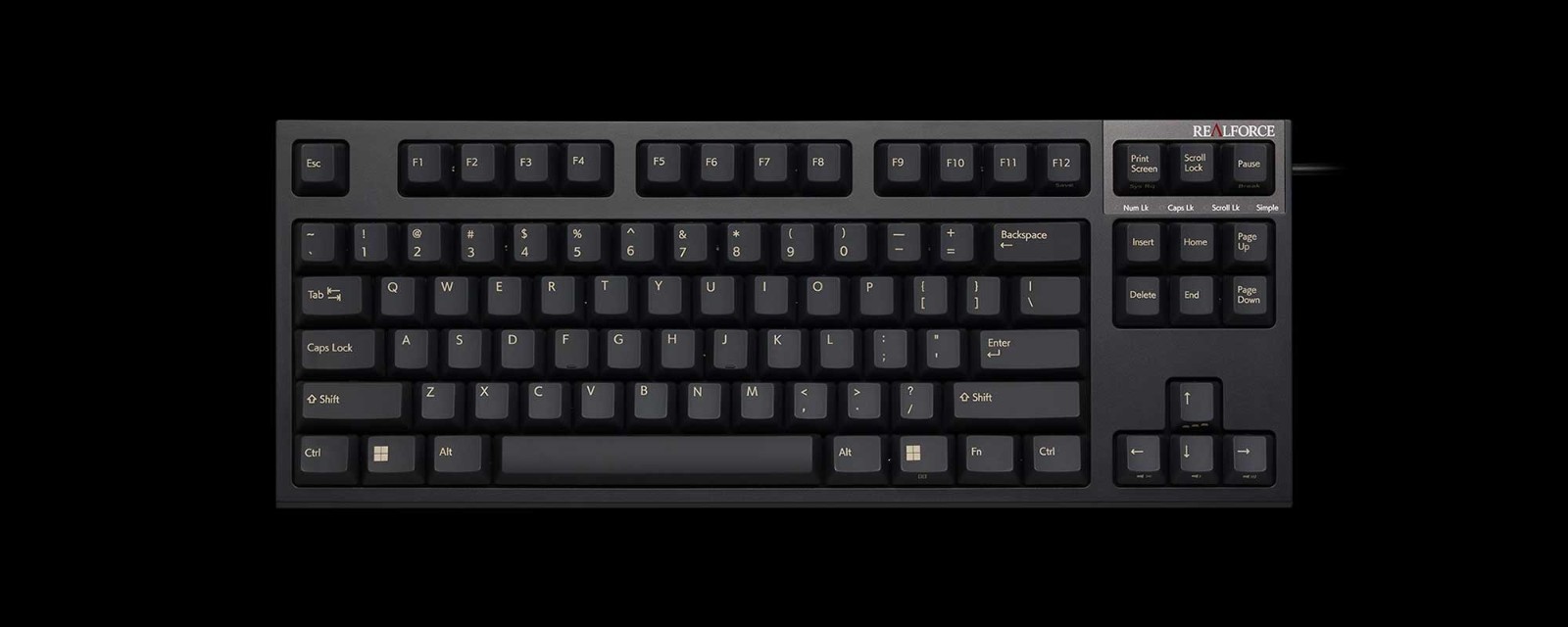 REALFORCE R3SD11 Keyboard US ANSI Actuation Force 45g Tenkeyless Quiet Black JP