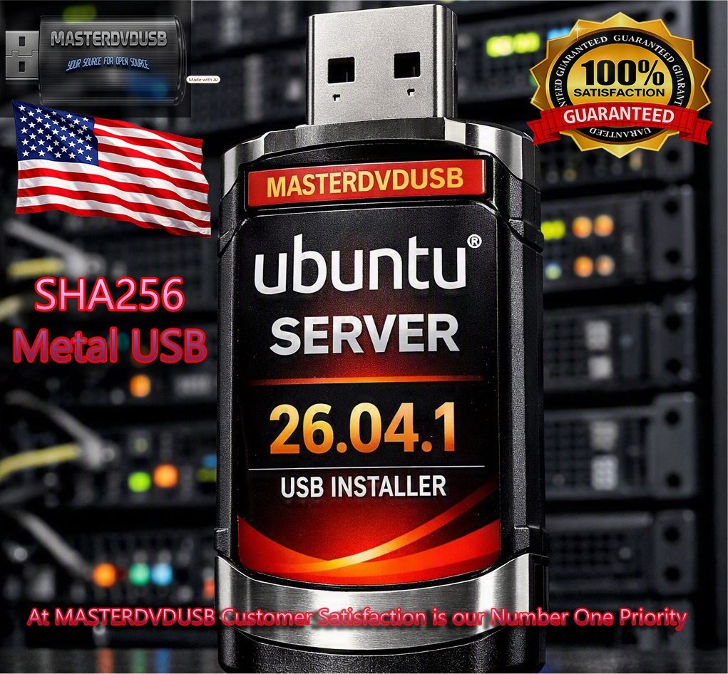 Ubuntu Server 26.04.1 LTS Bootable USB Flash Drive – Latest September 2026