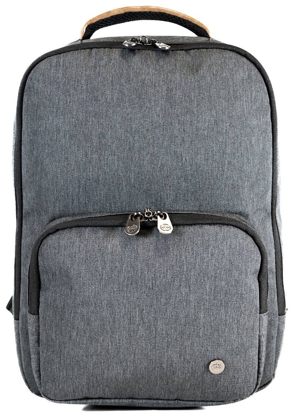 PKG Robson 12L Recycled Crossbody Bag for 14" Laptop Tablet Dark Grey Tan New