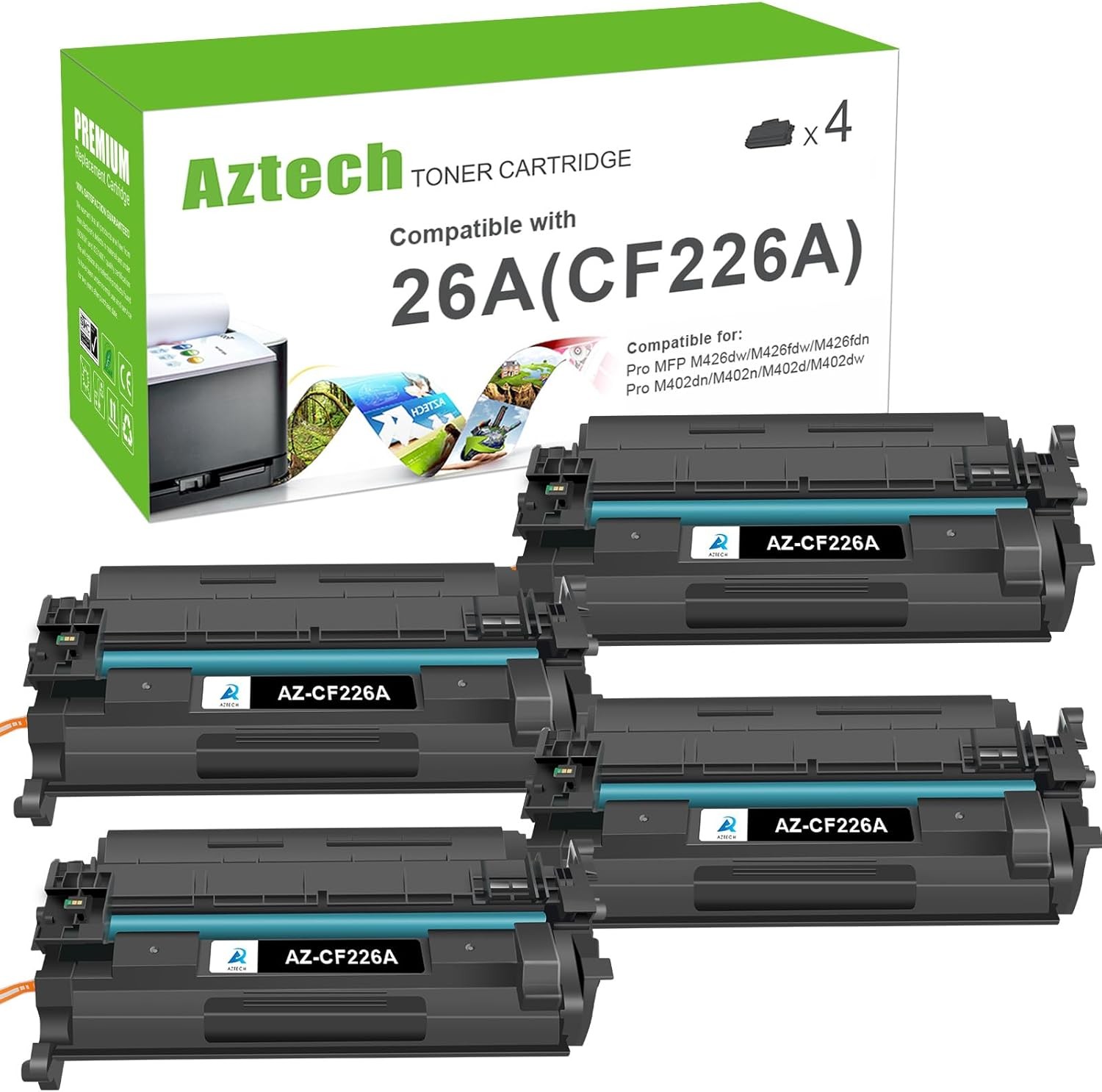 HP 26A Toner 4 Pack Aztech CF226A M402 M426 MFP