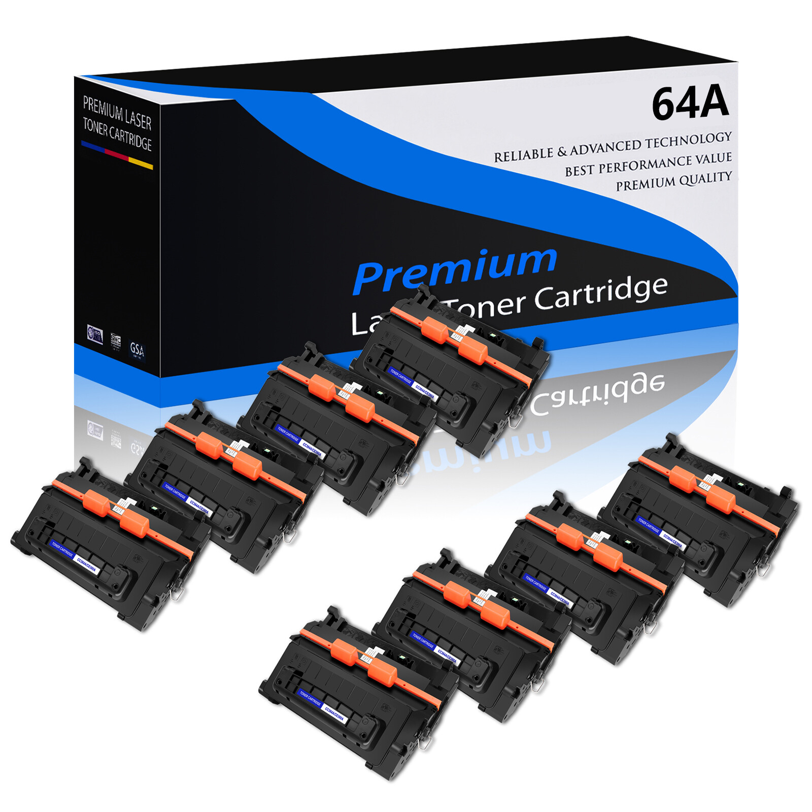 8PK CC364A 64A Toner Cartridge Compatible with HP LaserJet P4015tn P4015x P4515n