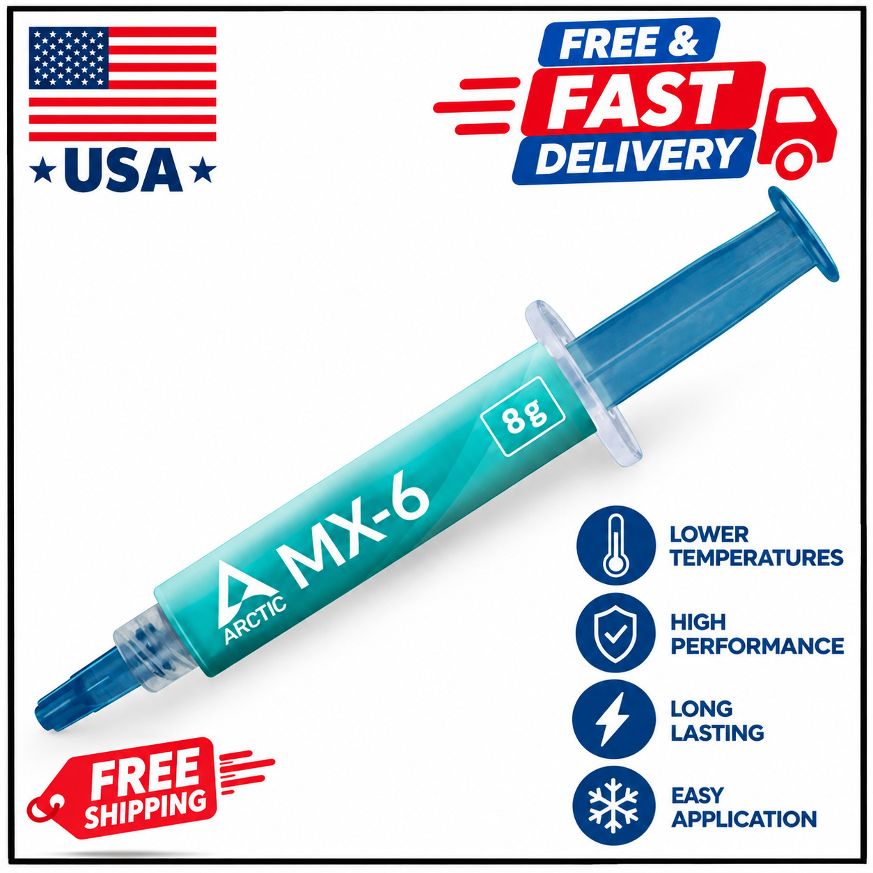 ARCTIC MX-6 (8 g) - Ultimate Performance Thermal Paste for CPU, Consoles, 8 g 