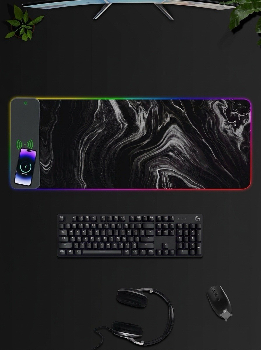led gaming mouse pad large rgb With Wireless Charger Large Pad