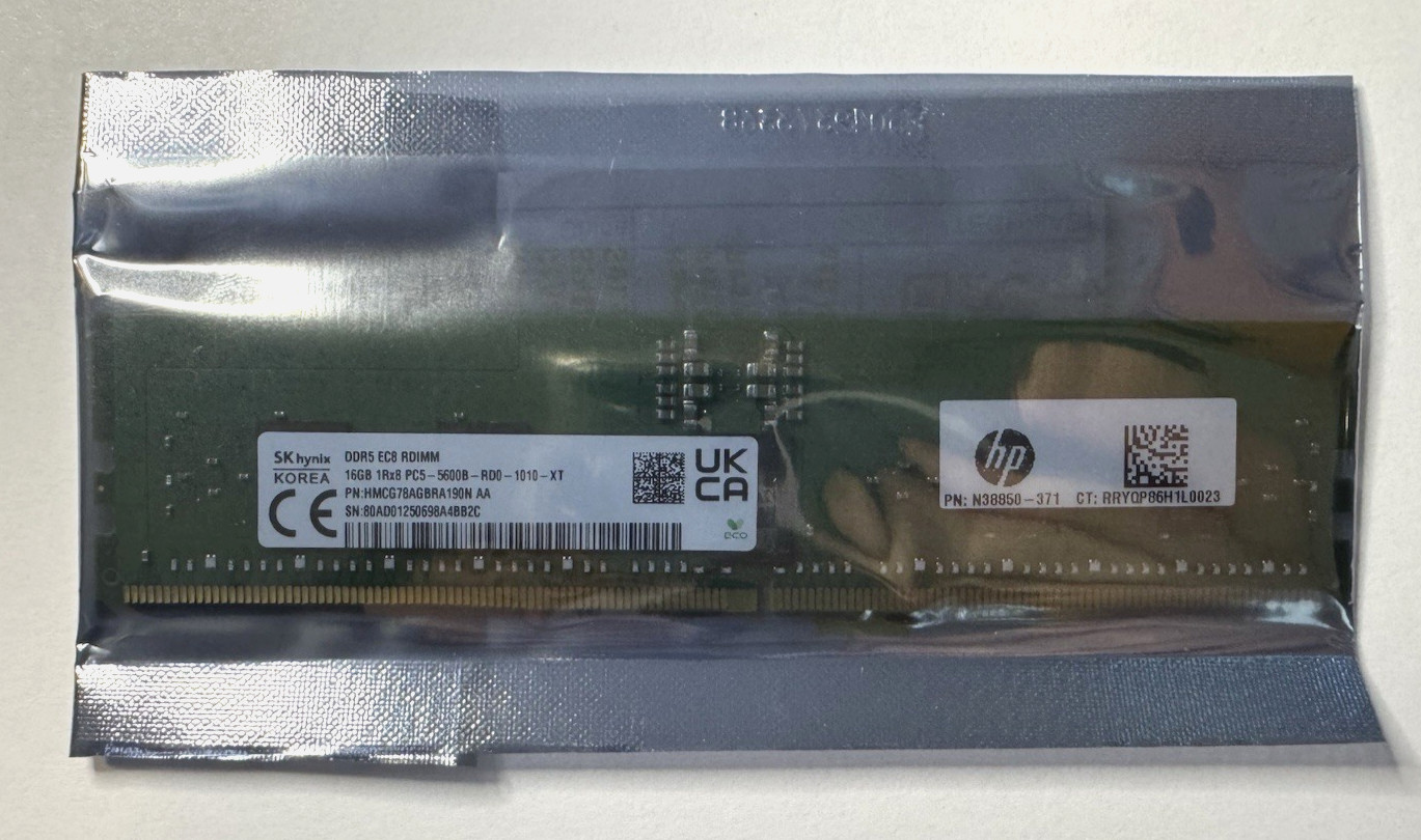 SK Hynix 16GB DDR5 ECC 5600MHz PC5-5600B-R HMCG78AGBRA190N, HP N38850-371