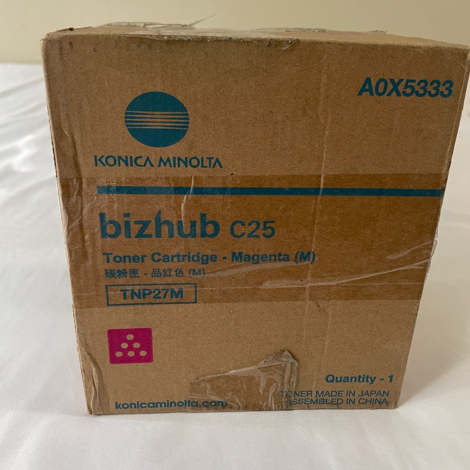 Genuine Konica Minolta TNP27M A0X5333 Magenta Toner Cartridge Bizhub C25 NEW