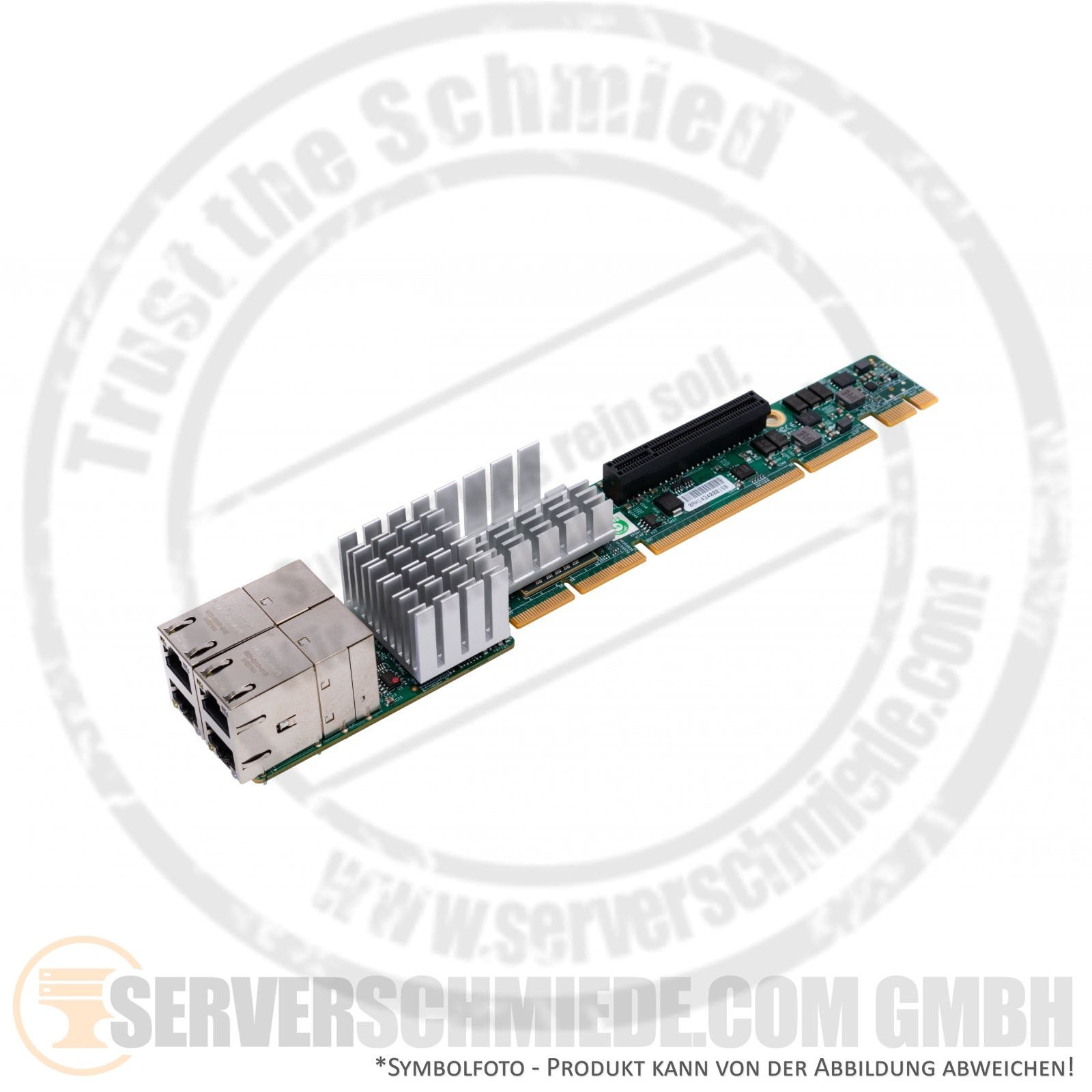 Supermicro AOC-UR-i4XT 1U Ultra Riser 4x 10GbE RJ-45 Copper Intel X540 + 1x PCIe