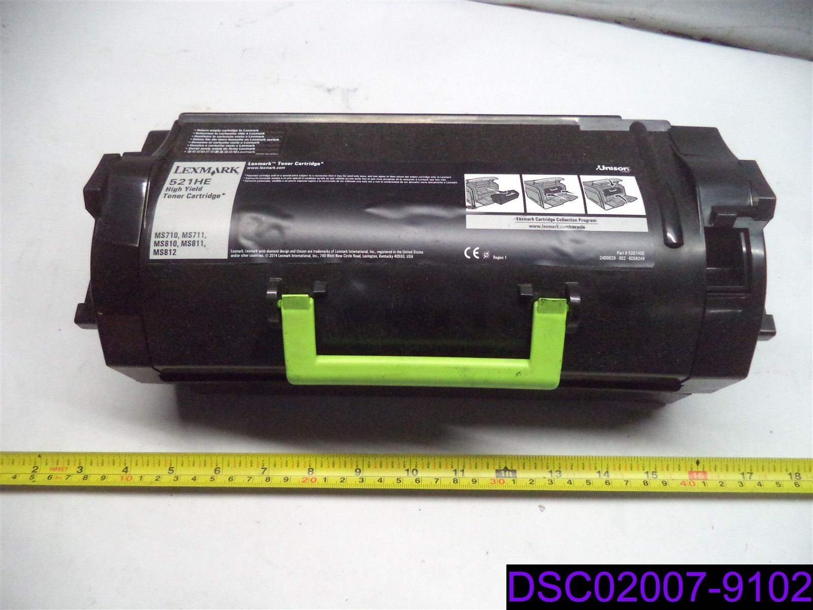 USED NEEDS FILLED Genuine Lexmark 521HE High Yield Toner Cartridge