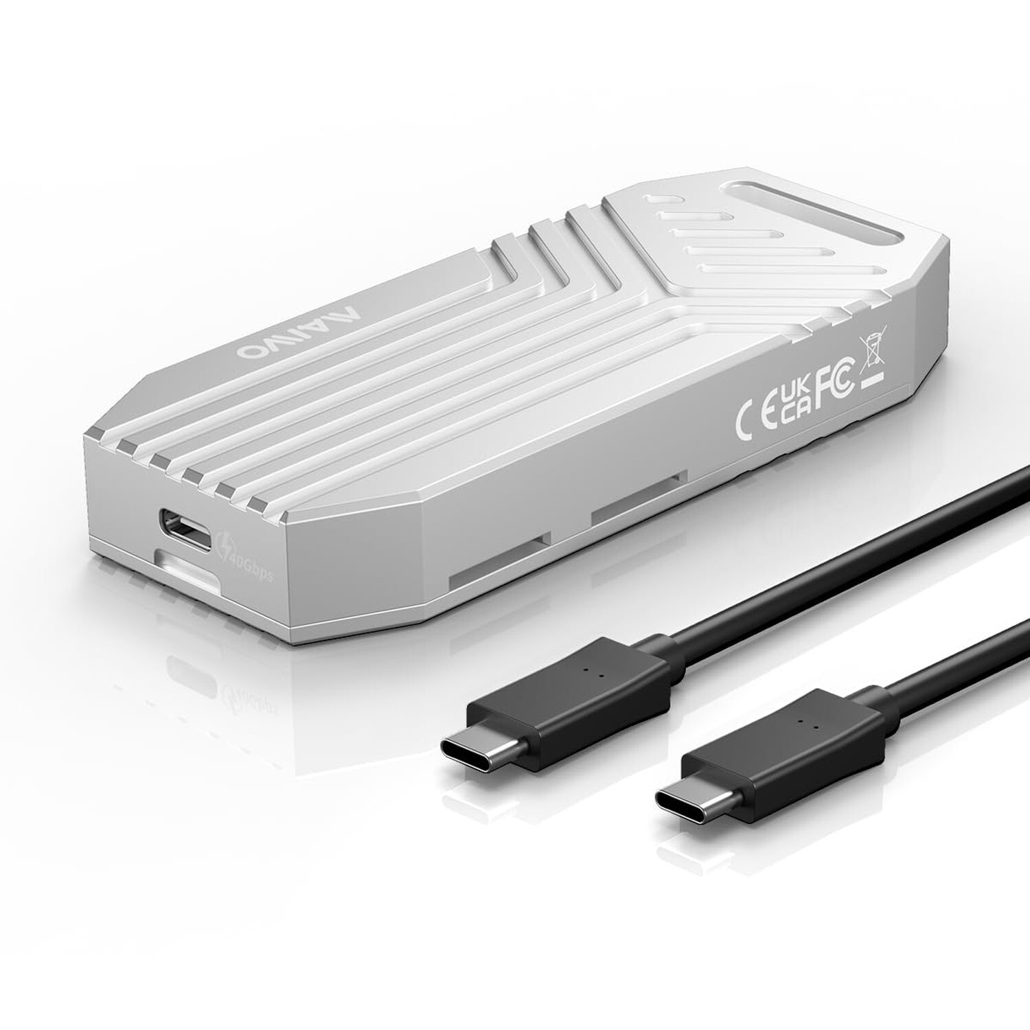 MAIWO 40Gbps M.2 PCIe NVMe SSD Enclosure USB4 ASM2464PD Chipset Built-in Fan ...