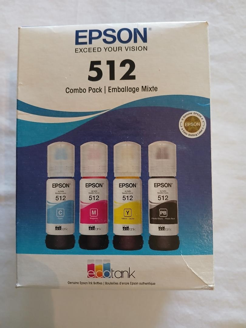 2020 New Genuine Epson 512 Ink Bottle Combo Pack CMYPK EcoTank ET-7700 ET-7750