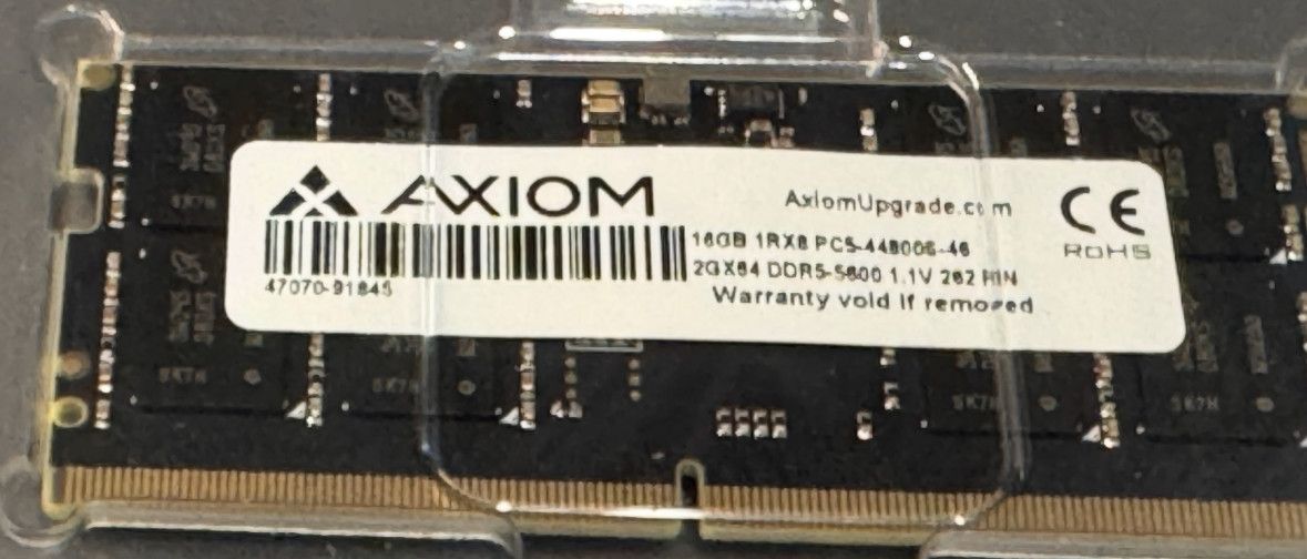 16GB AXIOM DRAM DDR5-5600 SODIMM