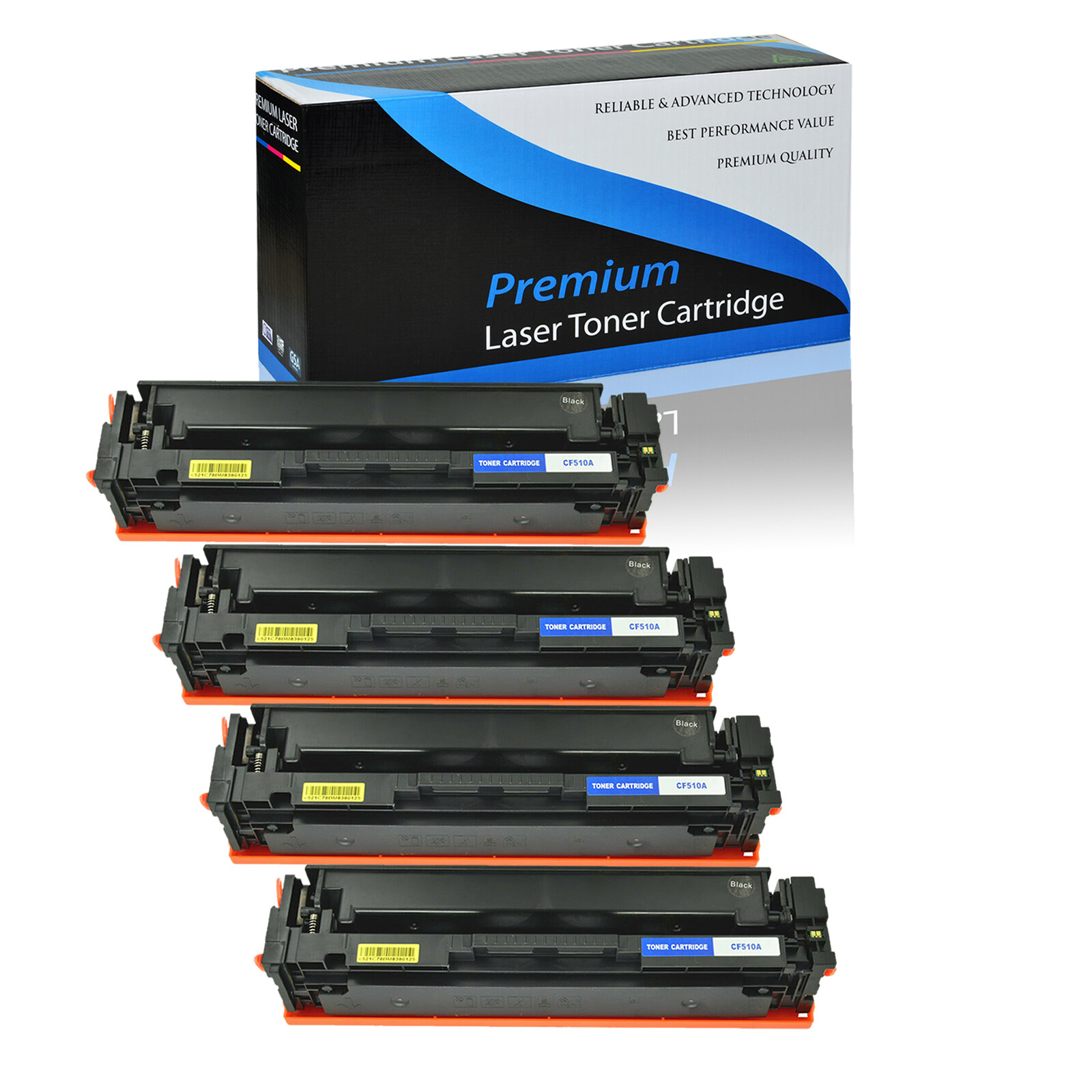 4 PACK Black CF510A 204A Toner for HP LaserJet Pro MFP M180nw M181 MF181fw INK