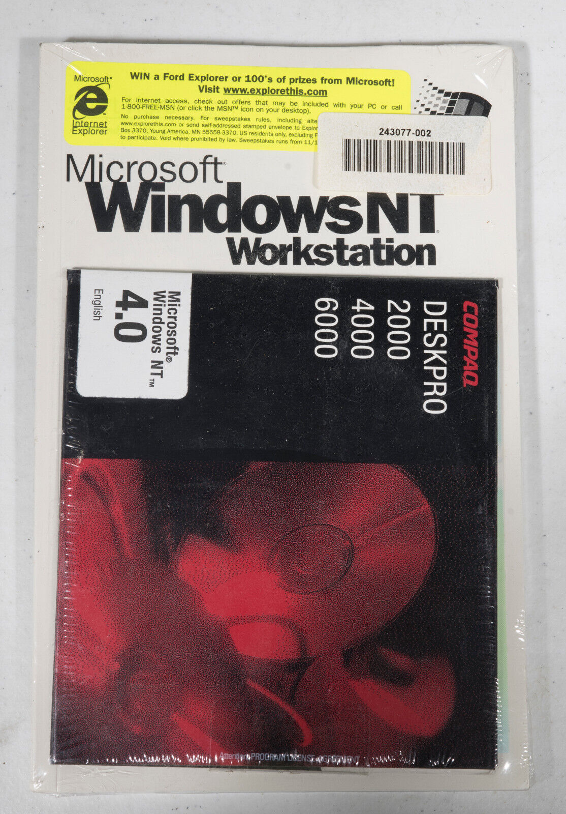 Vintage Compaq DeskPro MICROSOFT WINDOWS NT 4.0 COA SEALED NEW PACKAGE w/CD