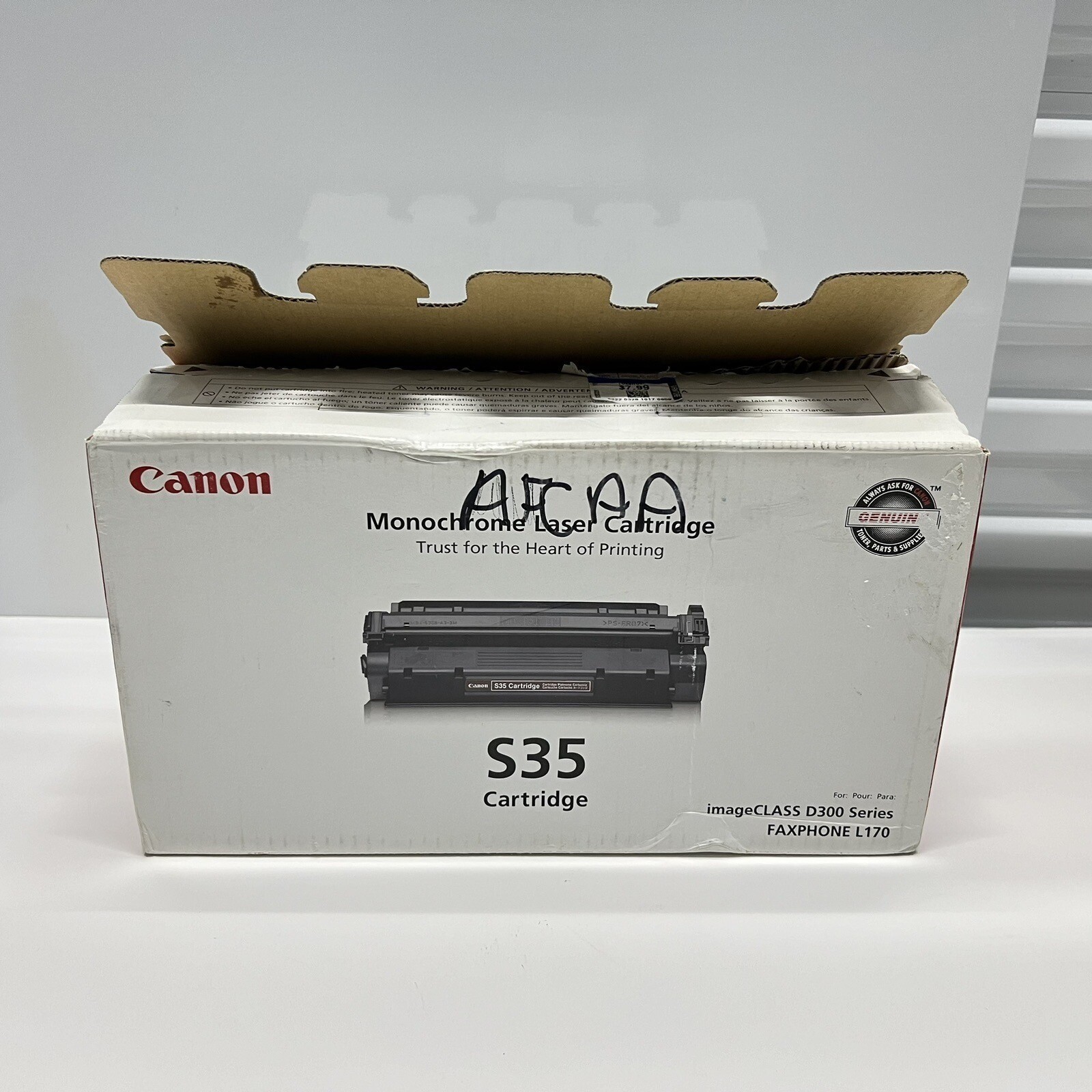 Genuine Canon S35 Black Toner Cartridge7833A001-AA - Open Box