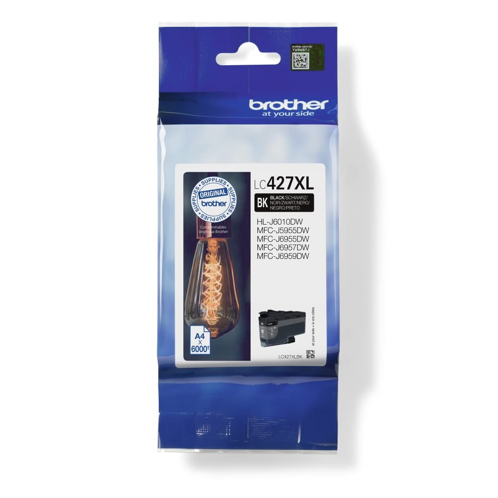 BROTHER LC-427XLBK Inkjet Cartridge, Black, Single Pack, High Yield, Includes 1