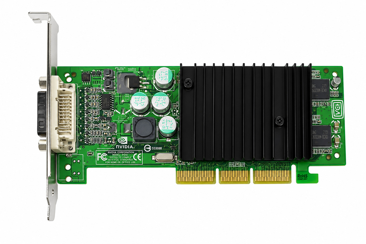 Dell F1810 / 0F1810 NVidia GeForce FX5200 128MB DDR AGP 8X Dual DVI Video Card