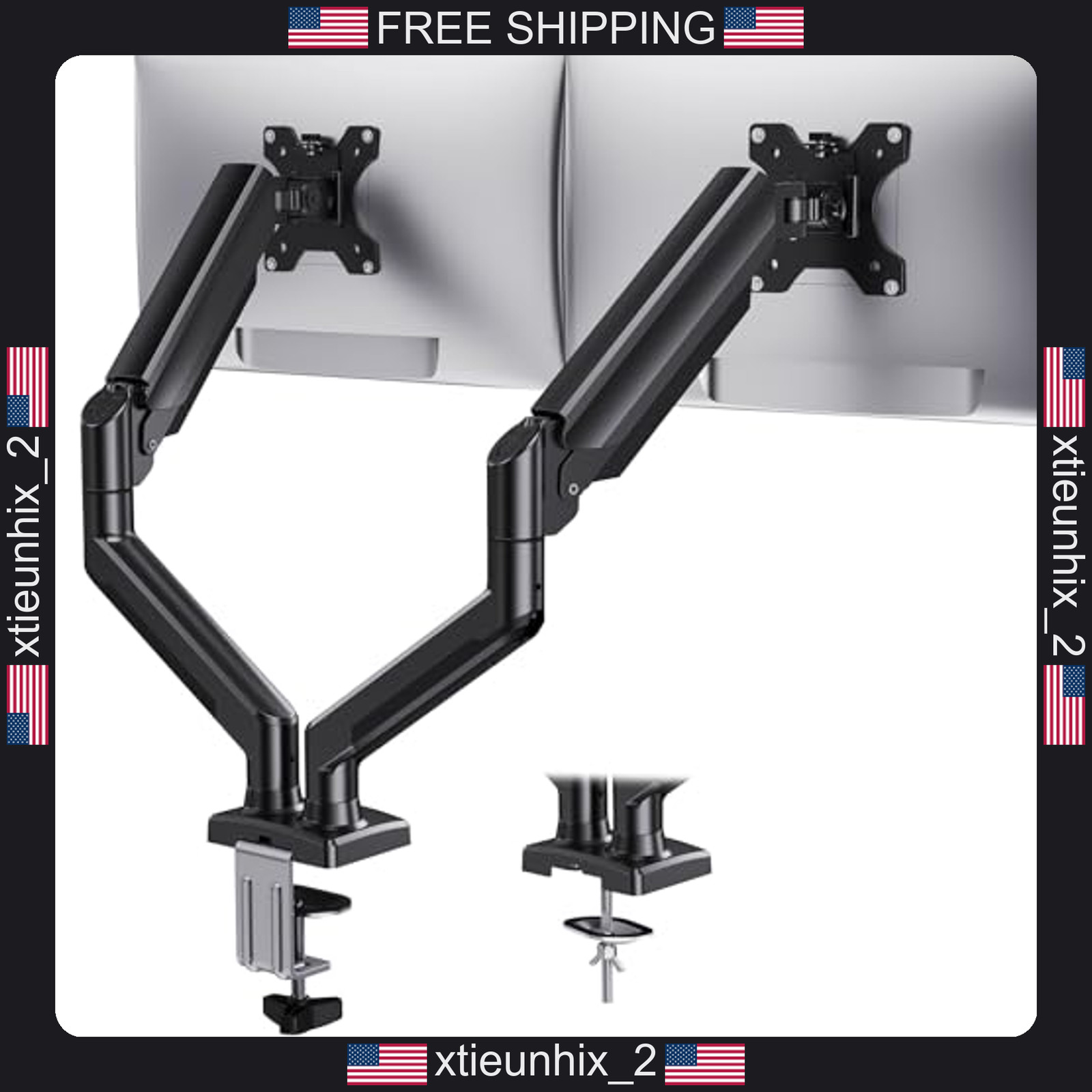 Dual Monitor Mount for 17-32 inch Monitors, Supports 22 lbs Each, VESA