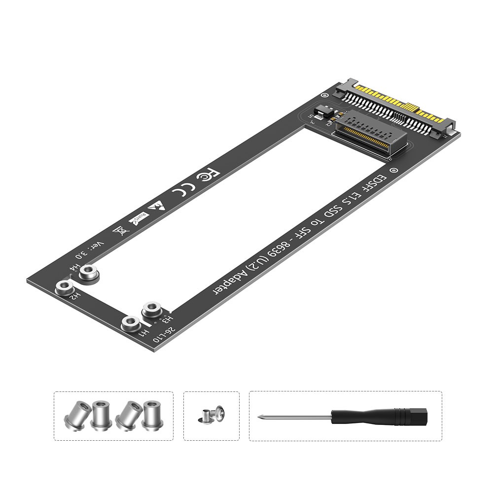 U.2 SFF-8639 to NVMe Ruler 1U GEN-Z EDSFF Short SSD E1.S Carrier Adapter