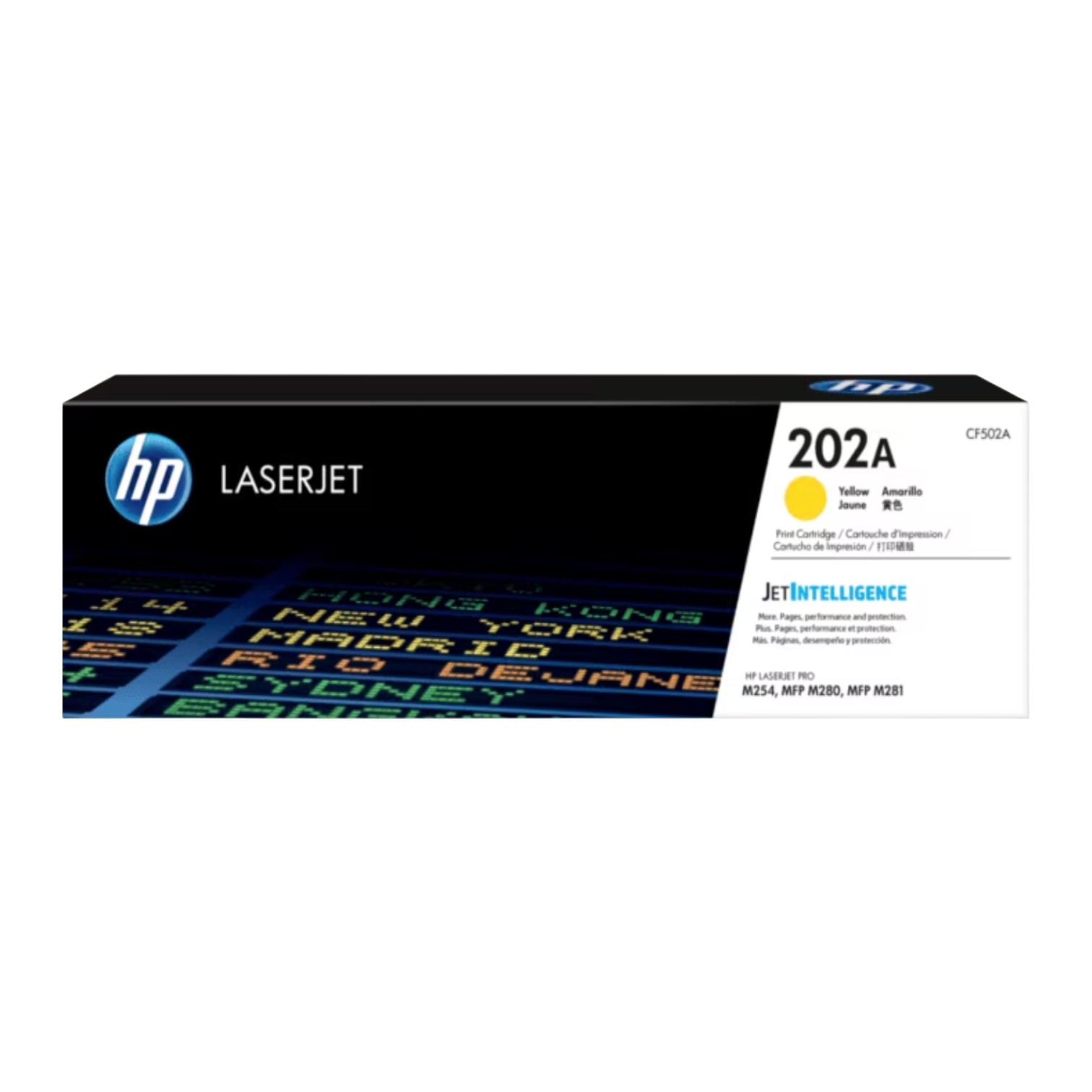 New HP 202A Yellow Original LaserJet Toner Cartridge, CF502A