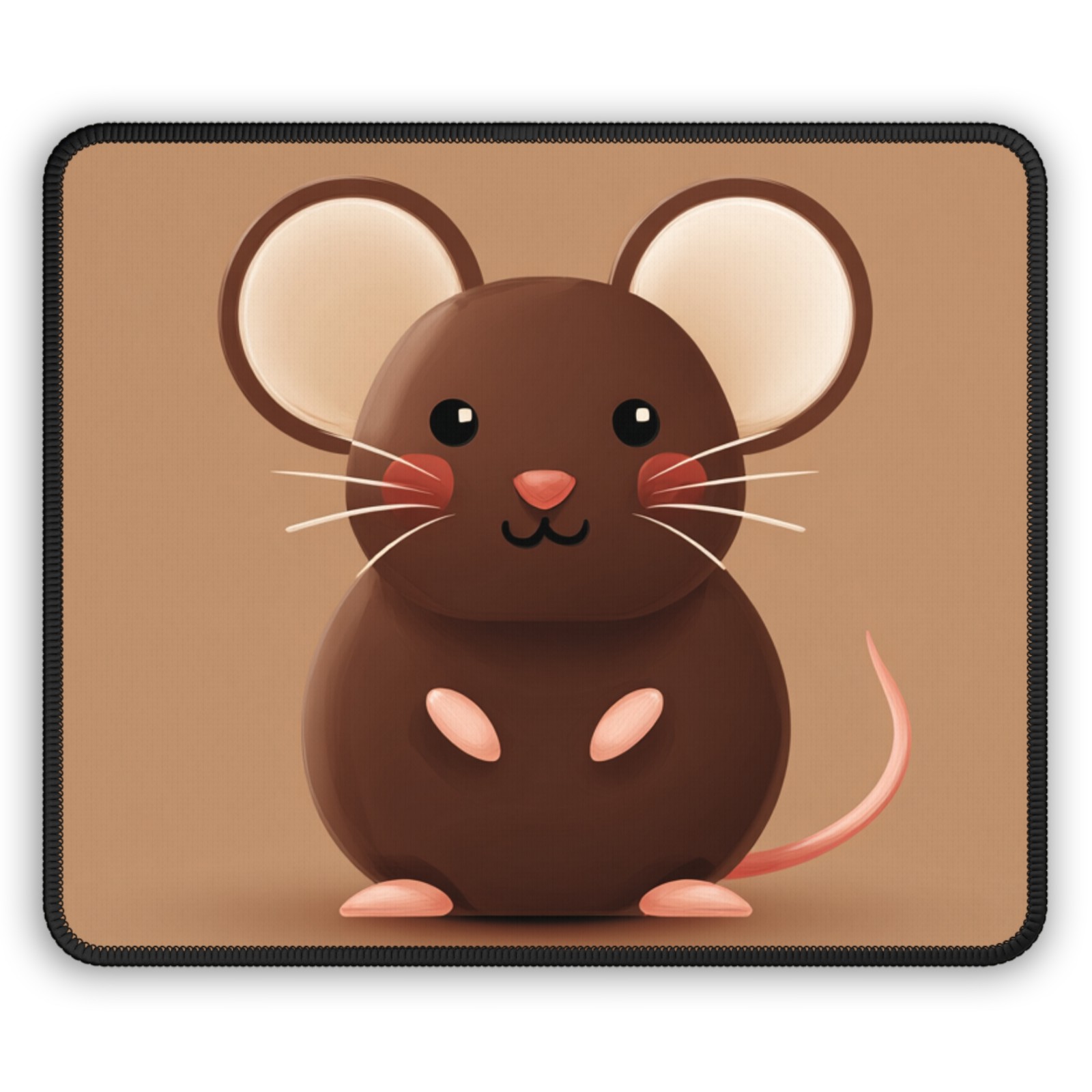 Cute Brown Mouse Gaming Mouse Pad | Kawaii Rodent Desk Mat