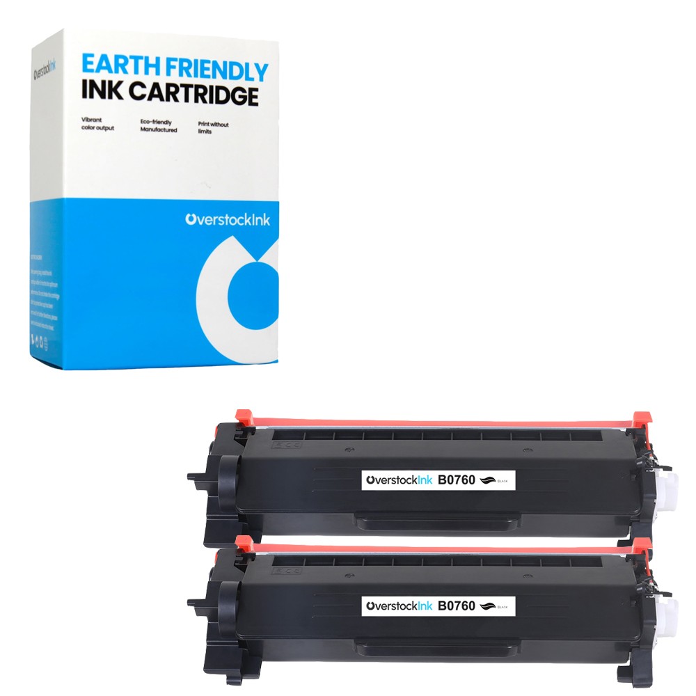 2PK Compatible OSI TN760 Black Toner Cartridge fits Brother HL-L2350DW L2325DW