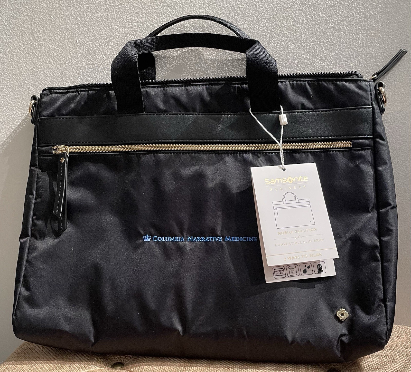 NEW Samsonite Mobile Solution Slim Brief Black Nylon 15" Padded Laptop Bag