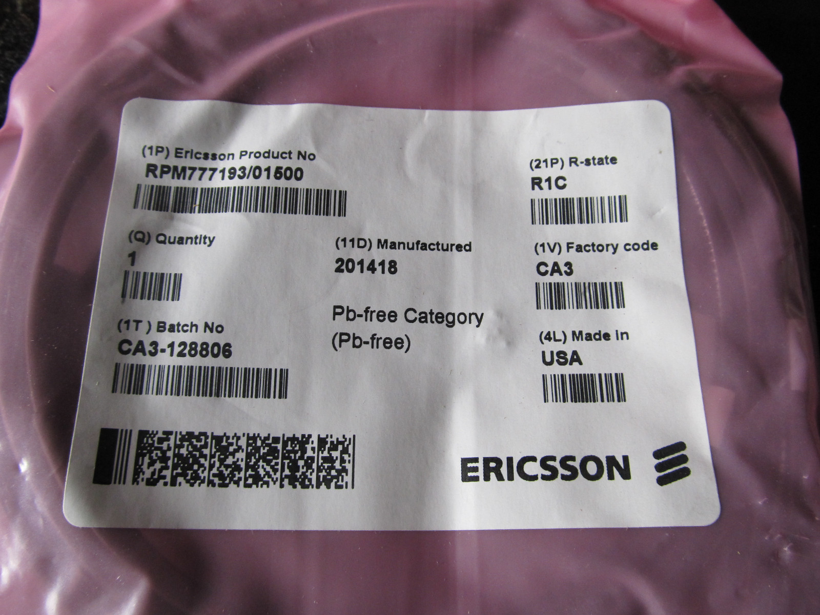 NEW ERICSSON RPM 777 193/1500 SIGNAL CABLES  RPM777193-1500