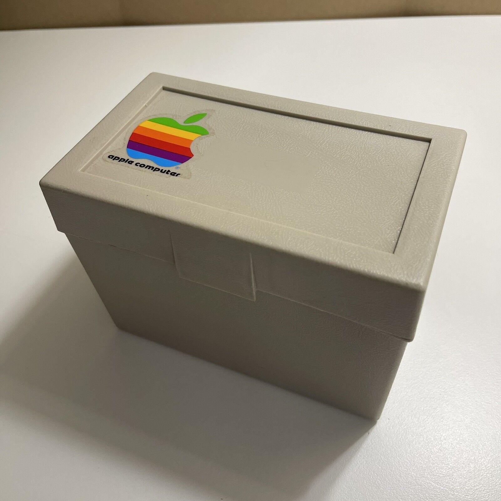 Vintage Apple Computers 1984 File Index Card Box Container 1980s Employee Office