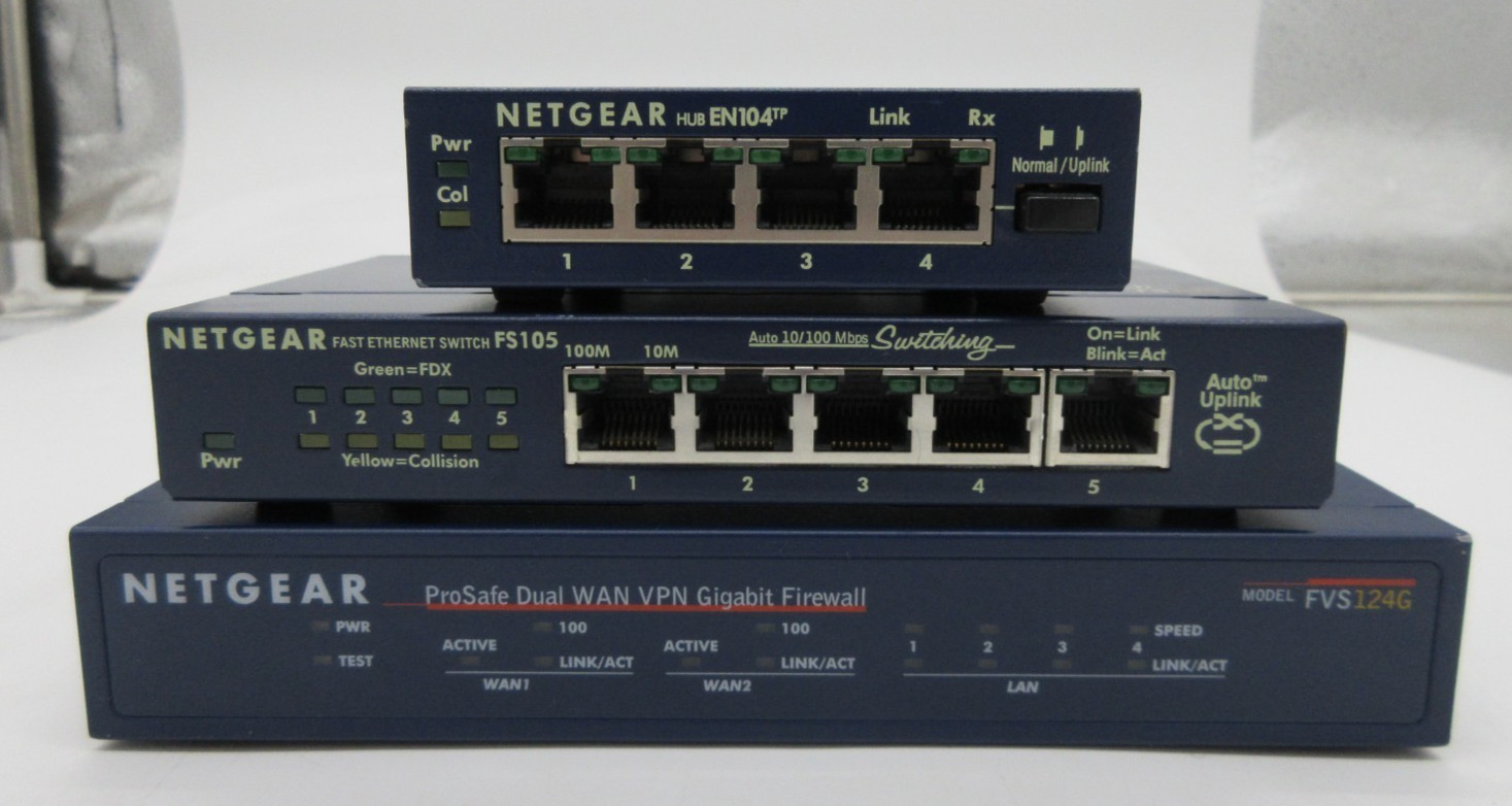 SET OF Netgear ProSafe FS105/ EN104TP/ FVS124G Ethernet Switch