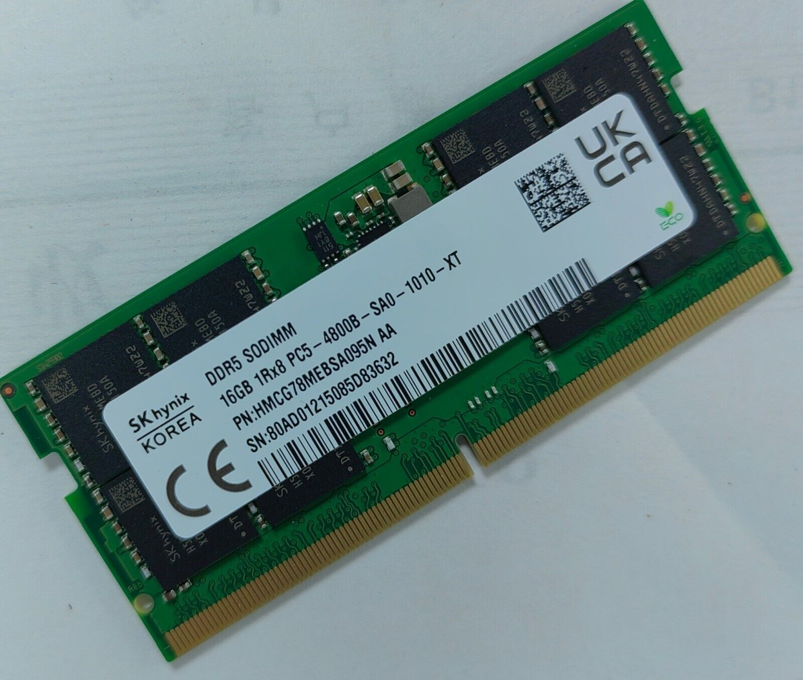 SK hynix 16GB DDR5 4800MHz Laptop RAM 1Rx8 PC5-4800B-SA0 HMCG78MEBSA095N  SODIMM