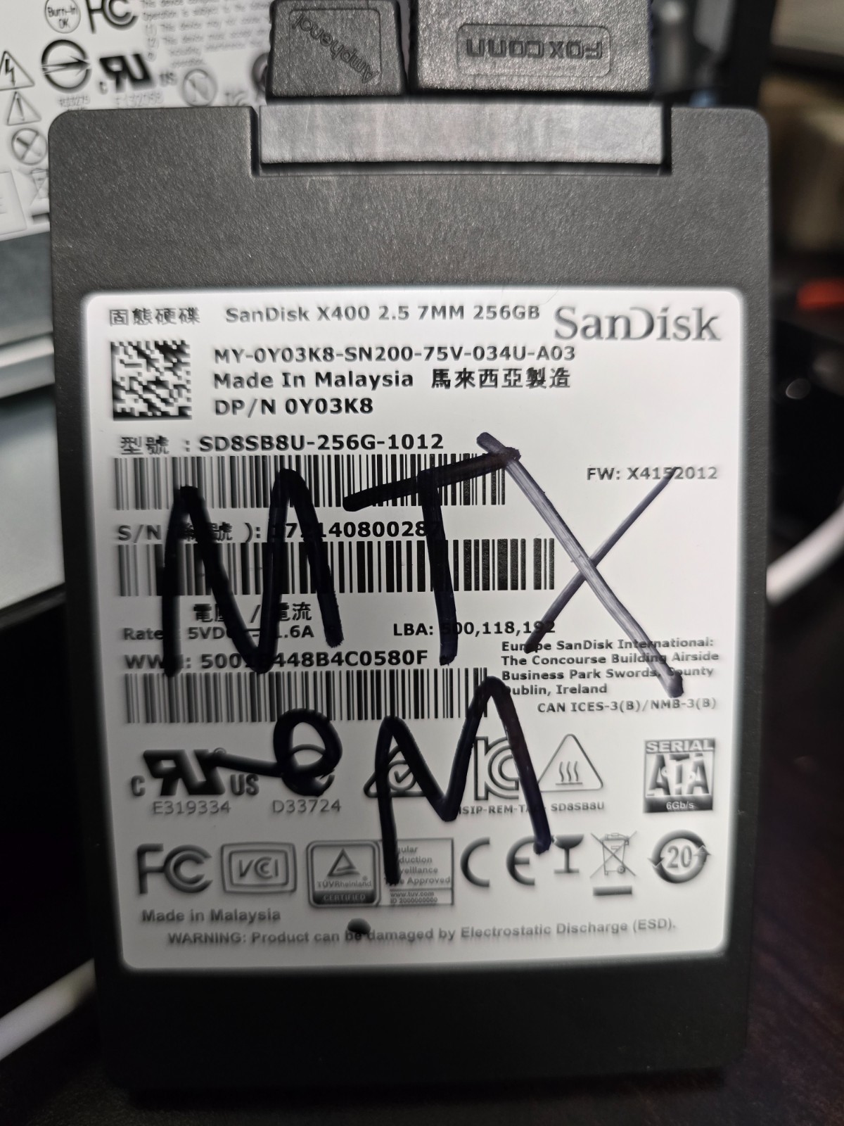 SanDisk X400 256GB 2.5in 7mm SATA III Internal SSD Shockproof SD8SB8U