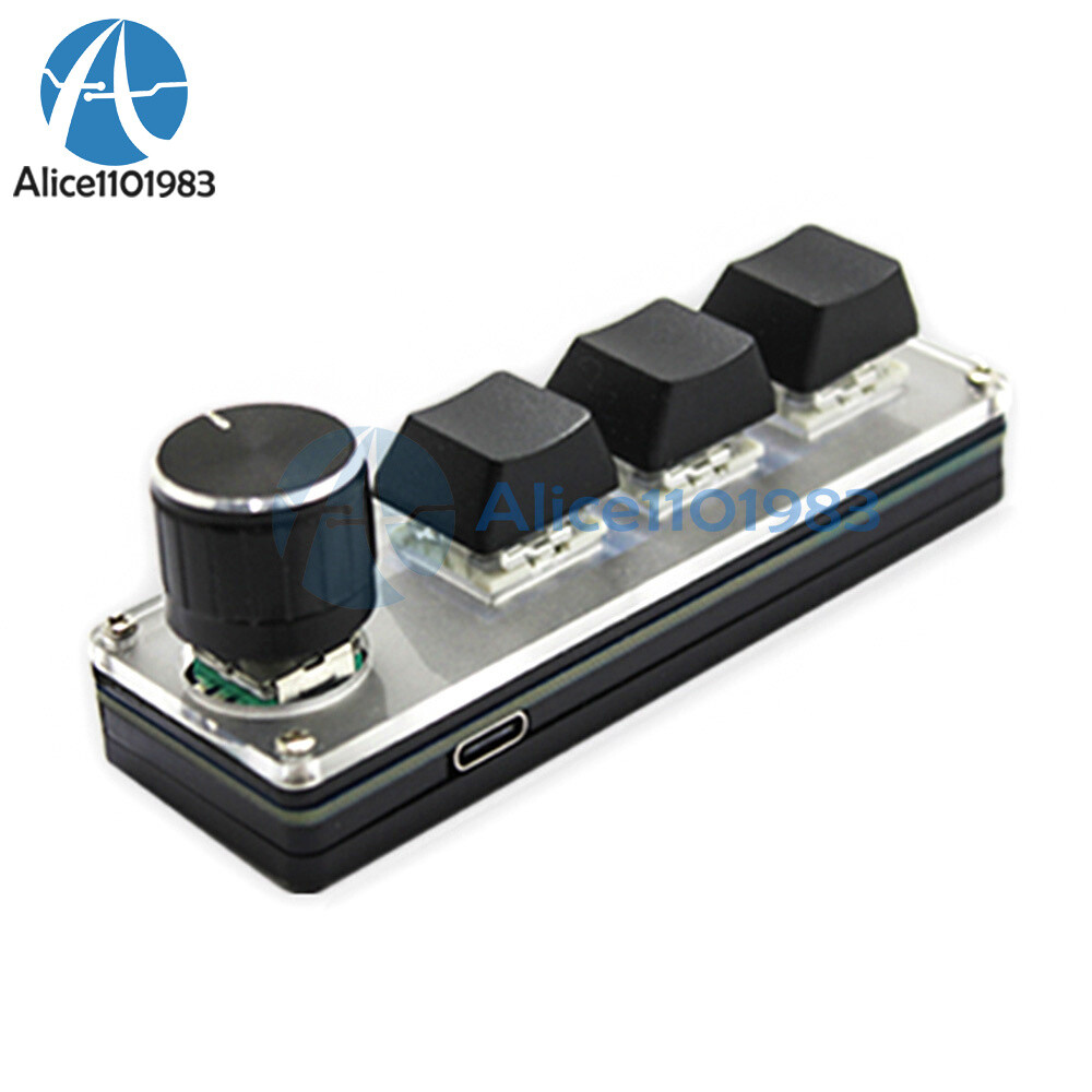 Type C Programming Custom Knob Keyboard RGB 3 Keys Copy Paste Mini Button+Cable