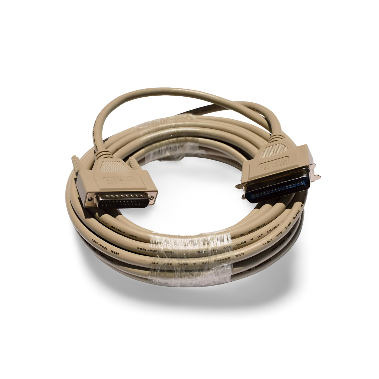25ft Parallel Printer Cable IEEE-1284 DB25 Male To CN36 Male - Beige
