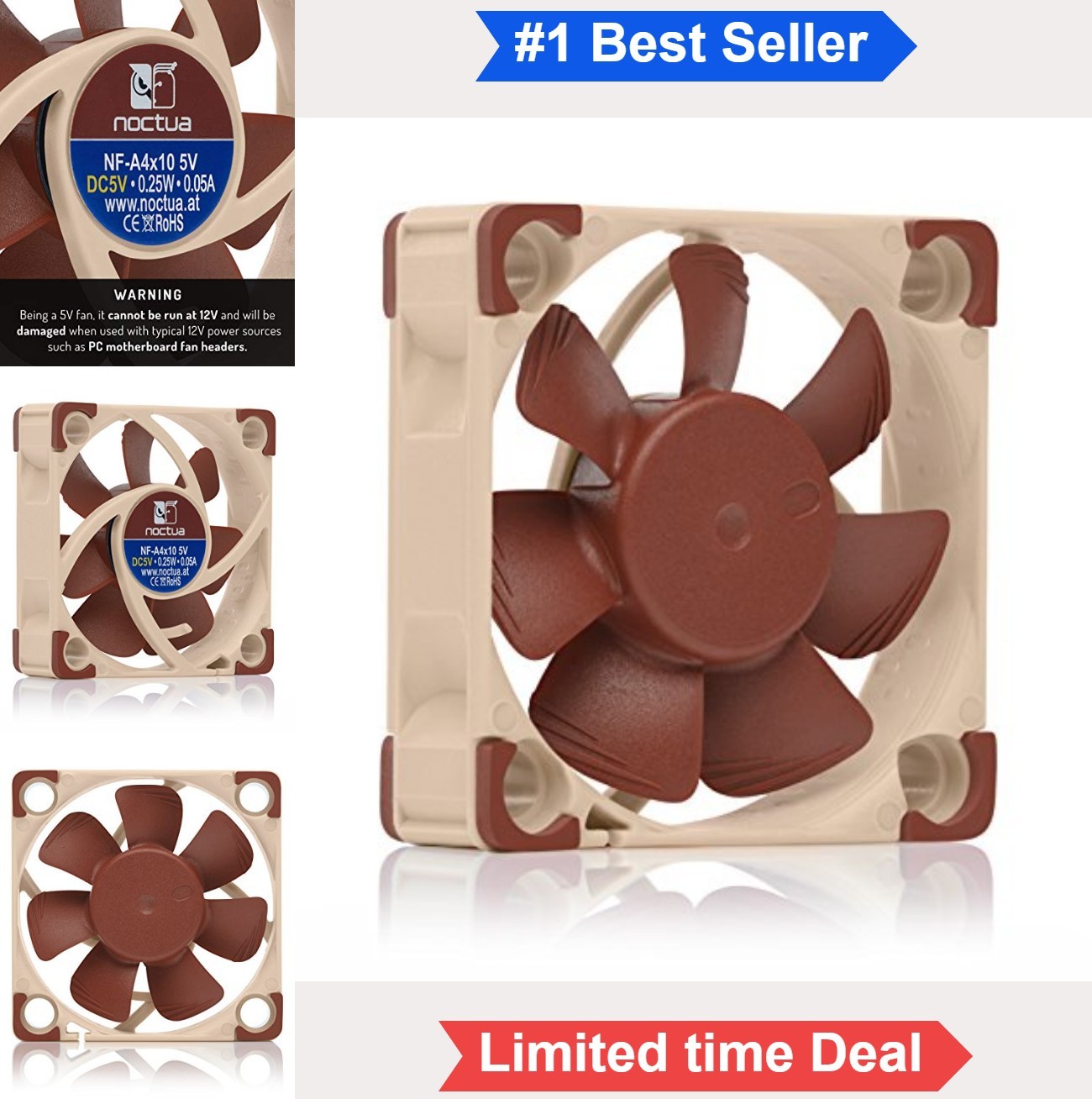 40mm Case Fan 5V 3 Pin Quiet Cooling 4500 RPM Air Flow Low Noise for 3D Printer