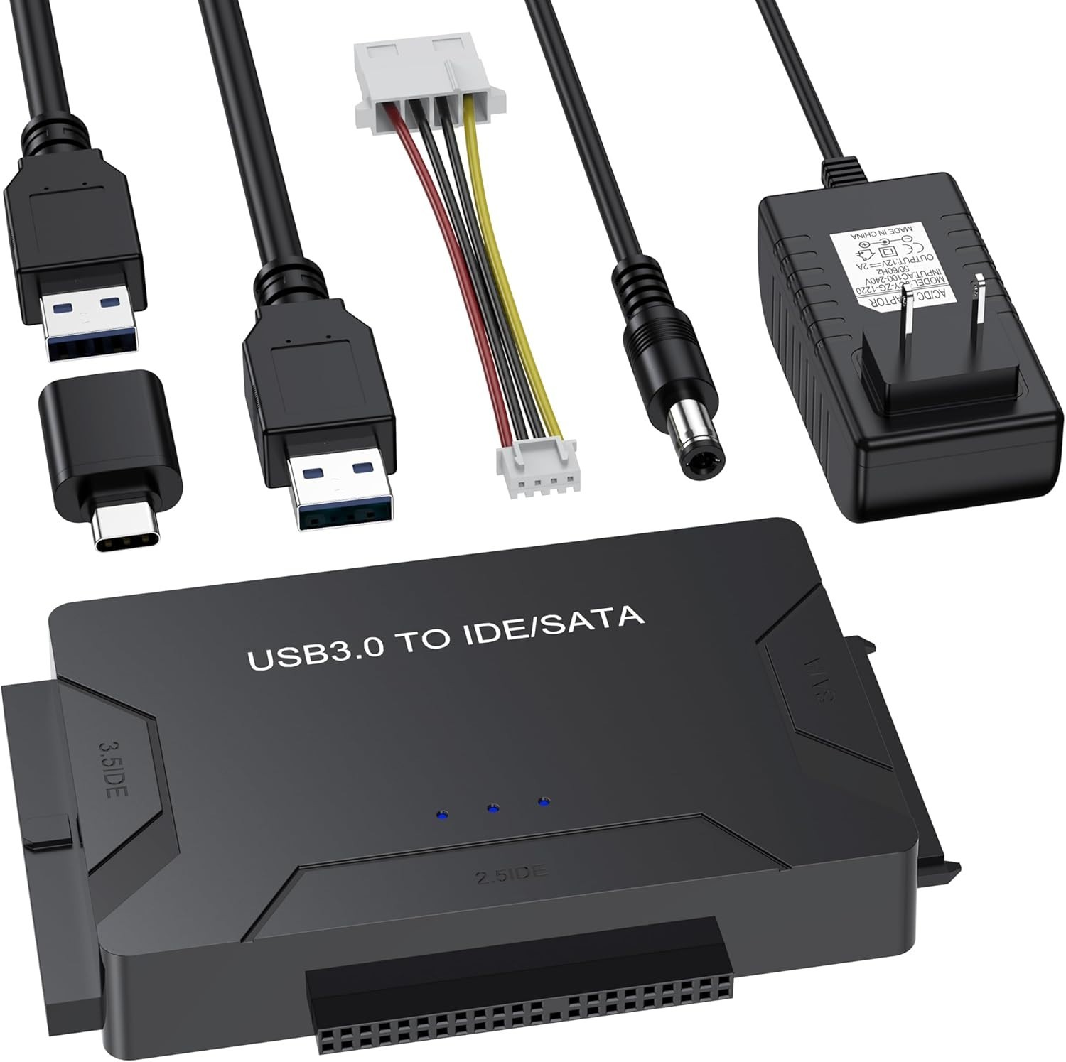 USB Hard Drive Adapter 3.0 Type C SATA IDE HDD SSD Data Recovery Tool