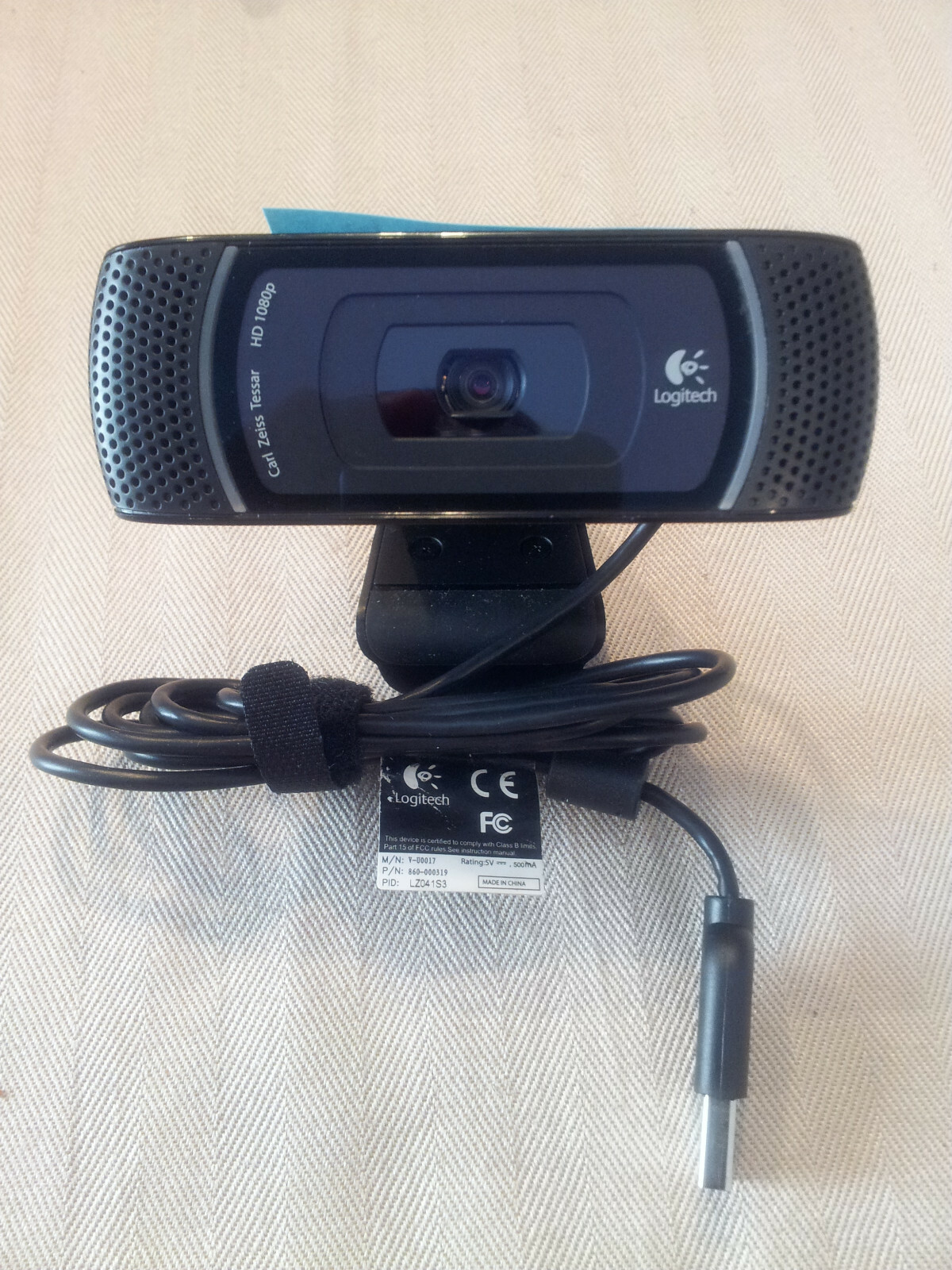 Logitech C910 1080P HD Pro USB Webcam Camera Great Mic Zoom Skype V-U0017 EUC