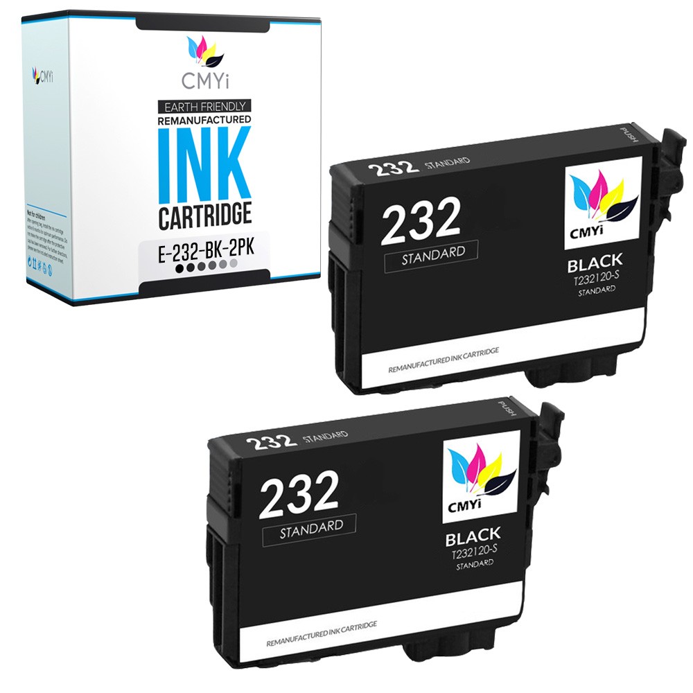 2-Pack CMYi Compatible T232 Black Ink Cartridges for Epson WorkForce WF-2950