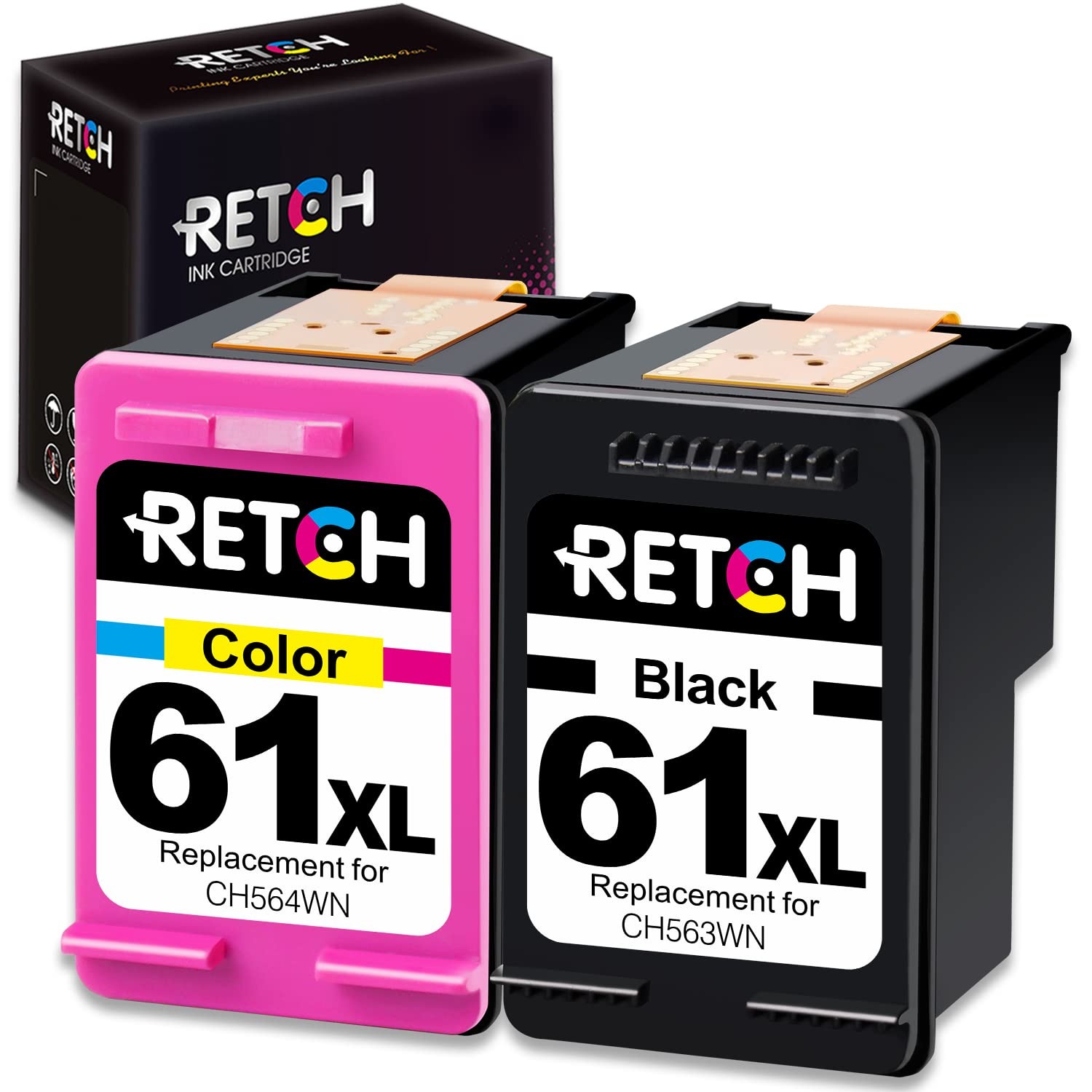61 XL Ink Cartridges Combo Pack 61XL Ink, 1 Black 1 Tri-Color
