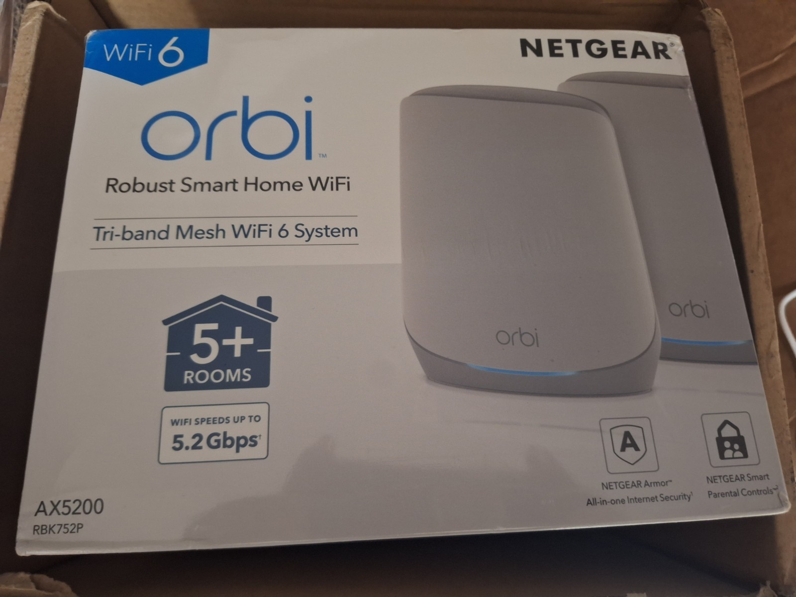 NETGEAR Orbi Whole Home Tri-Band WiFi 6 Mesh Network System (RBK752P) –...