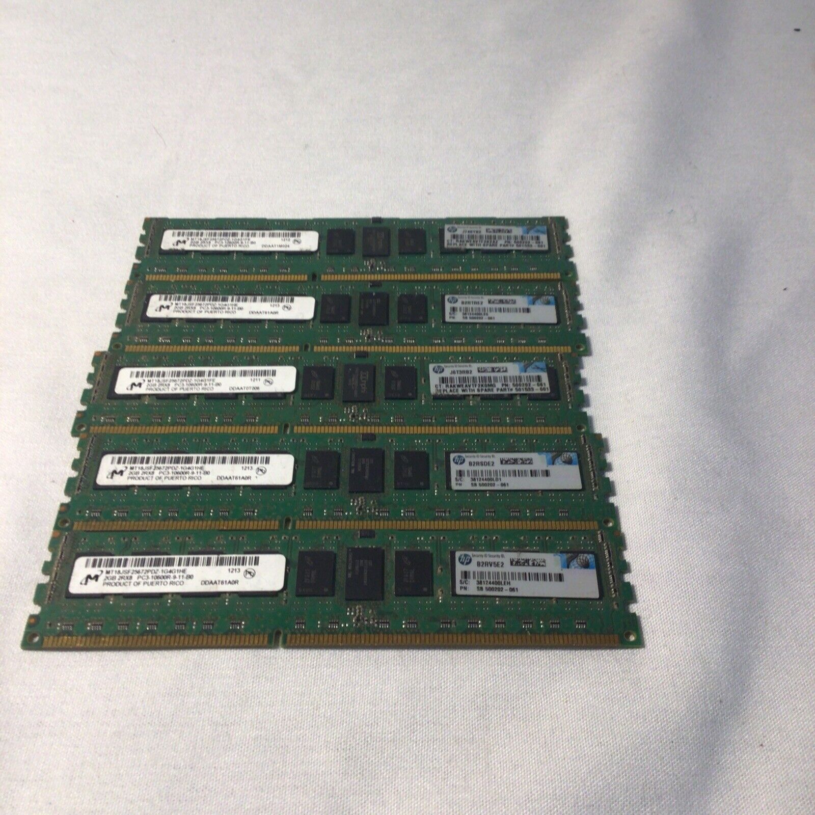 HP Micron 2GB 2RX8 PC3-10600R-9-11-B0 Server Memory MT18JSF25672PDZ-1G4G1FE