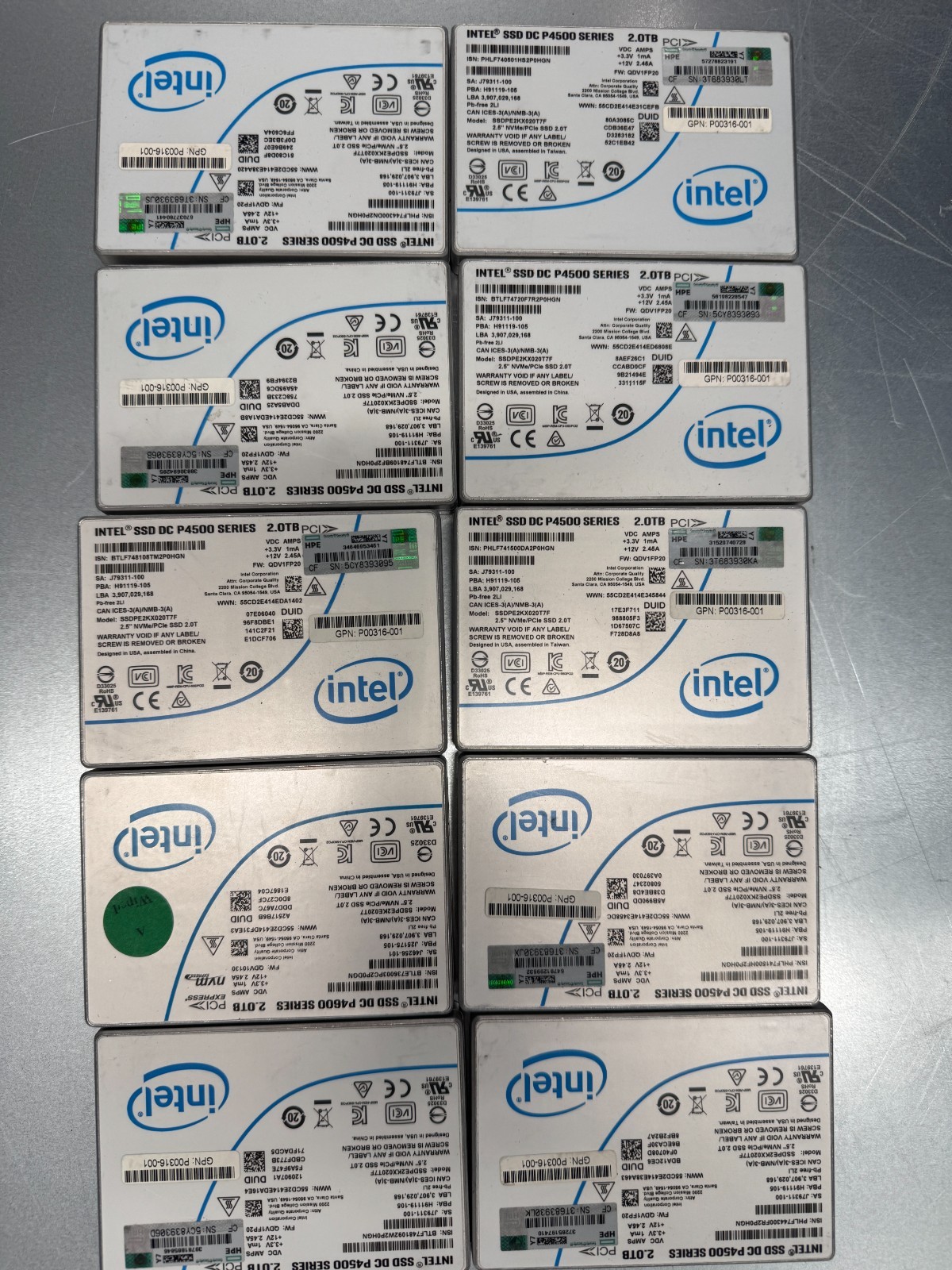INTEL SSDPE2KX020T7F 2TB P4500 2TB NVME PCIe U.2 2.5" NVMe SSD