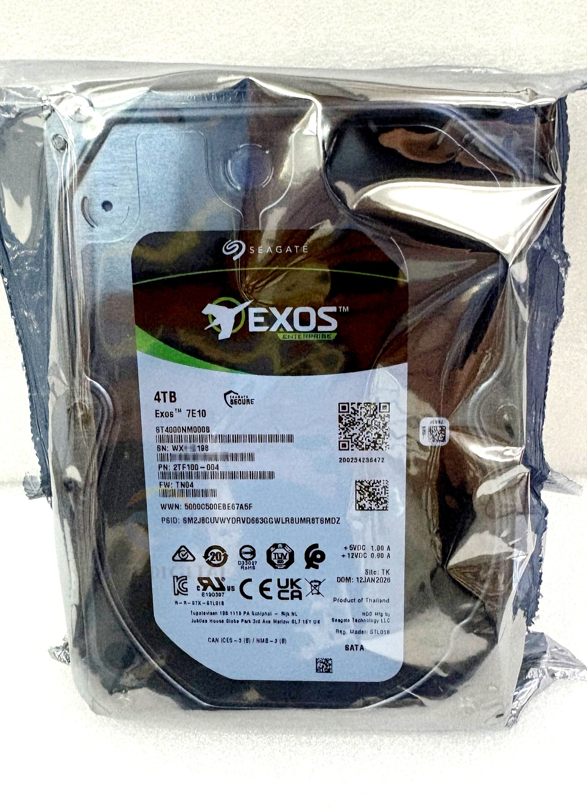 for Seagate Exos 7E10 ST4000NM000B 4TB SATA 3.5" 7200RPM 256MB 6Gb/s Hard Drive